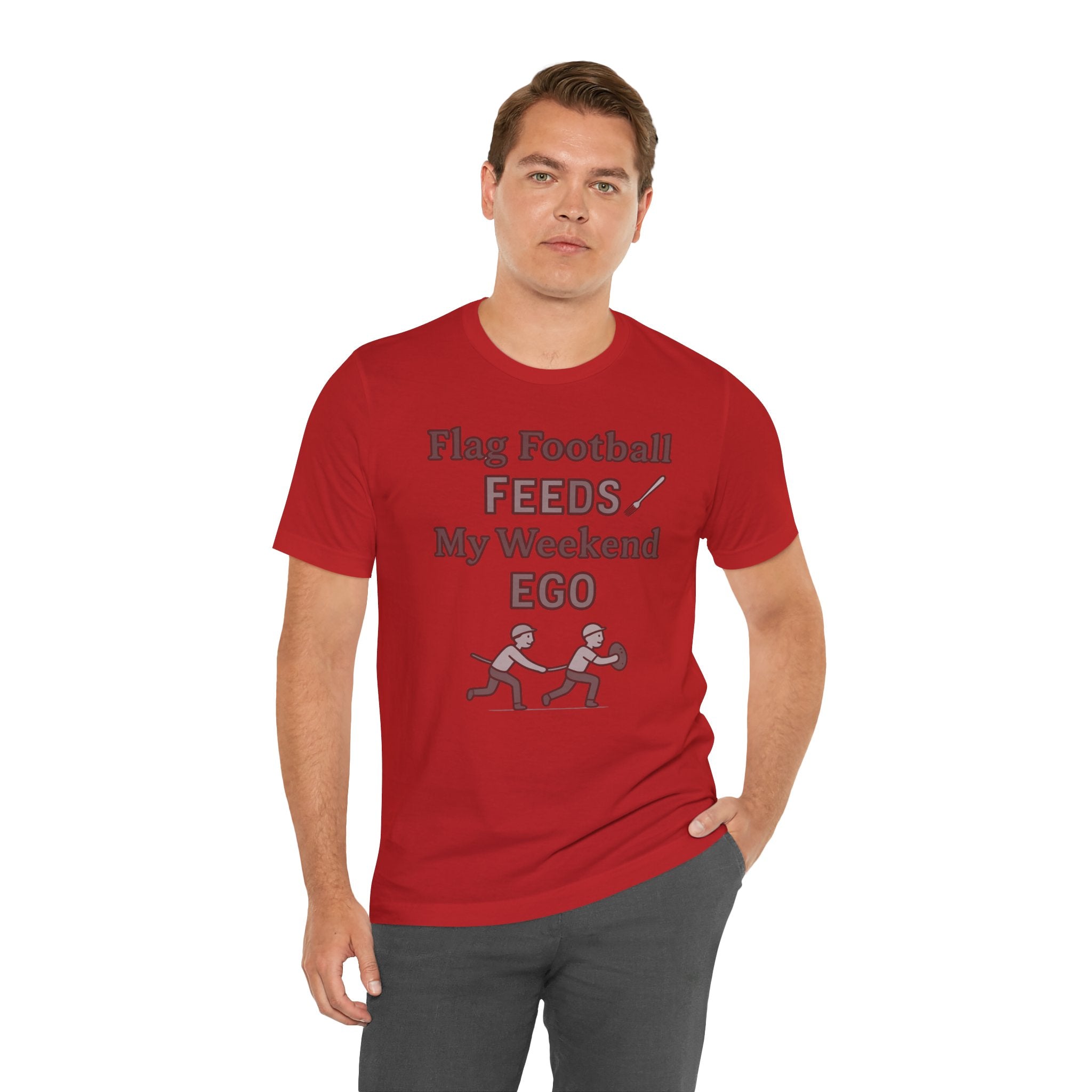 Flag Football Tee — "Flag Football Feeds My Weekend Ego" Casual Sports Shirt