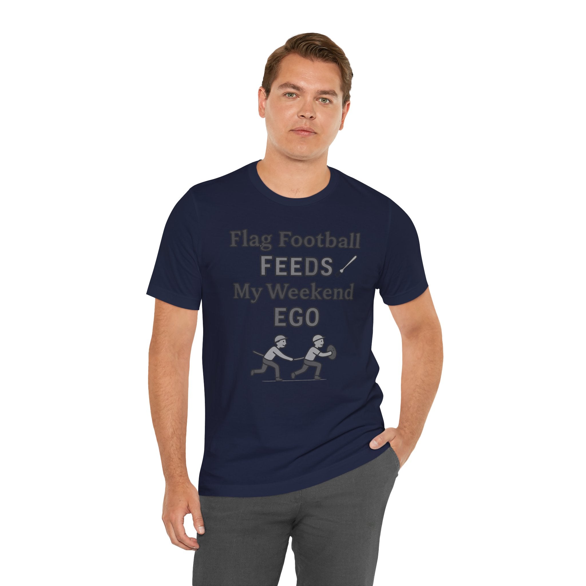 Flag Football Tee — "Flag Football Feeds My Weekend Ego" Casual Sports Shirt