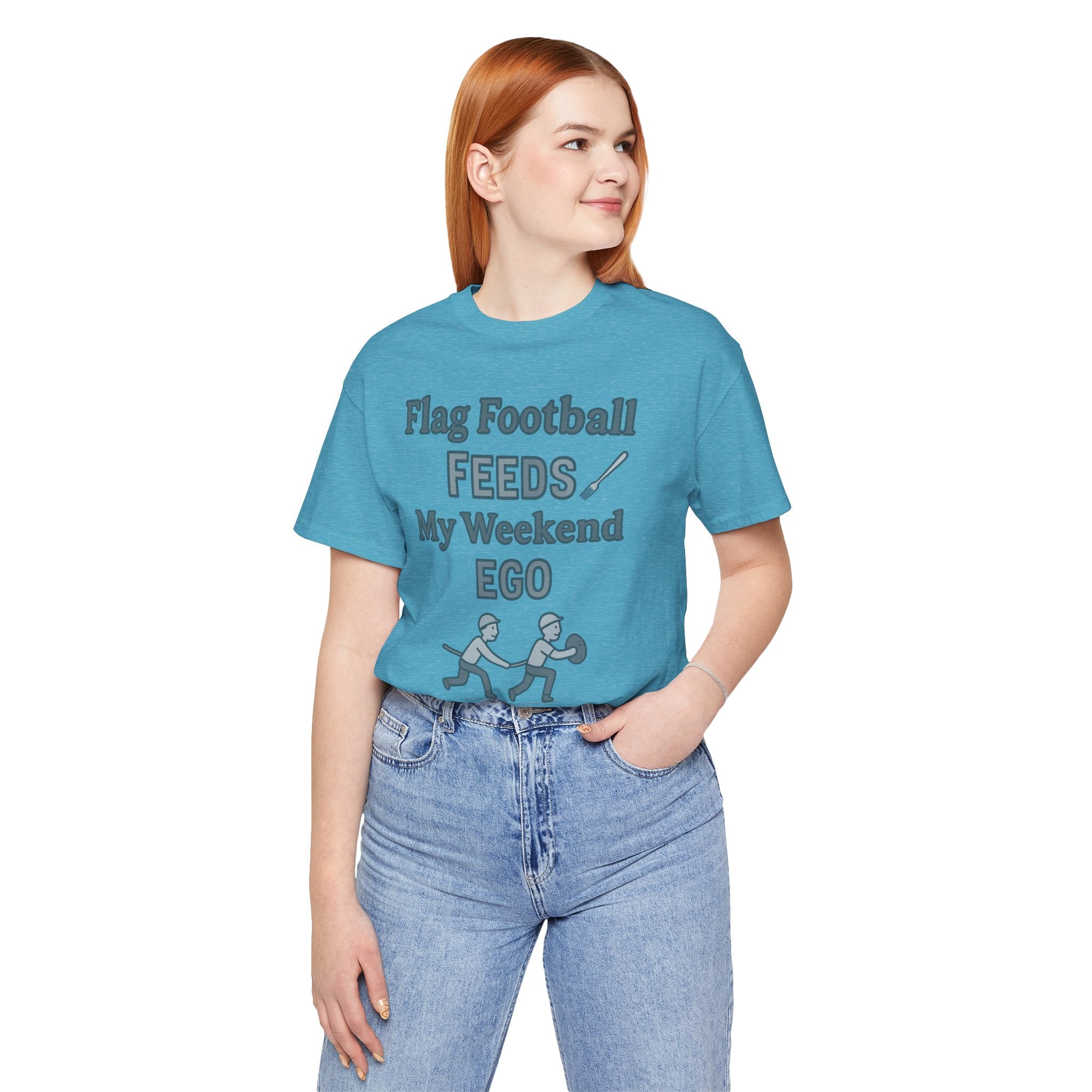 Flag Football Tee — "Flag Football Feeds My Weekend Ego" Casual Sports Shirt