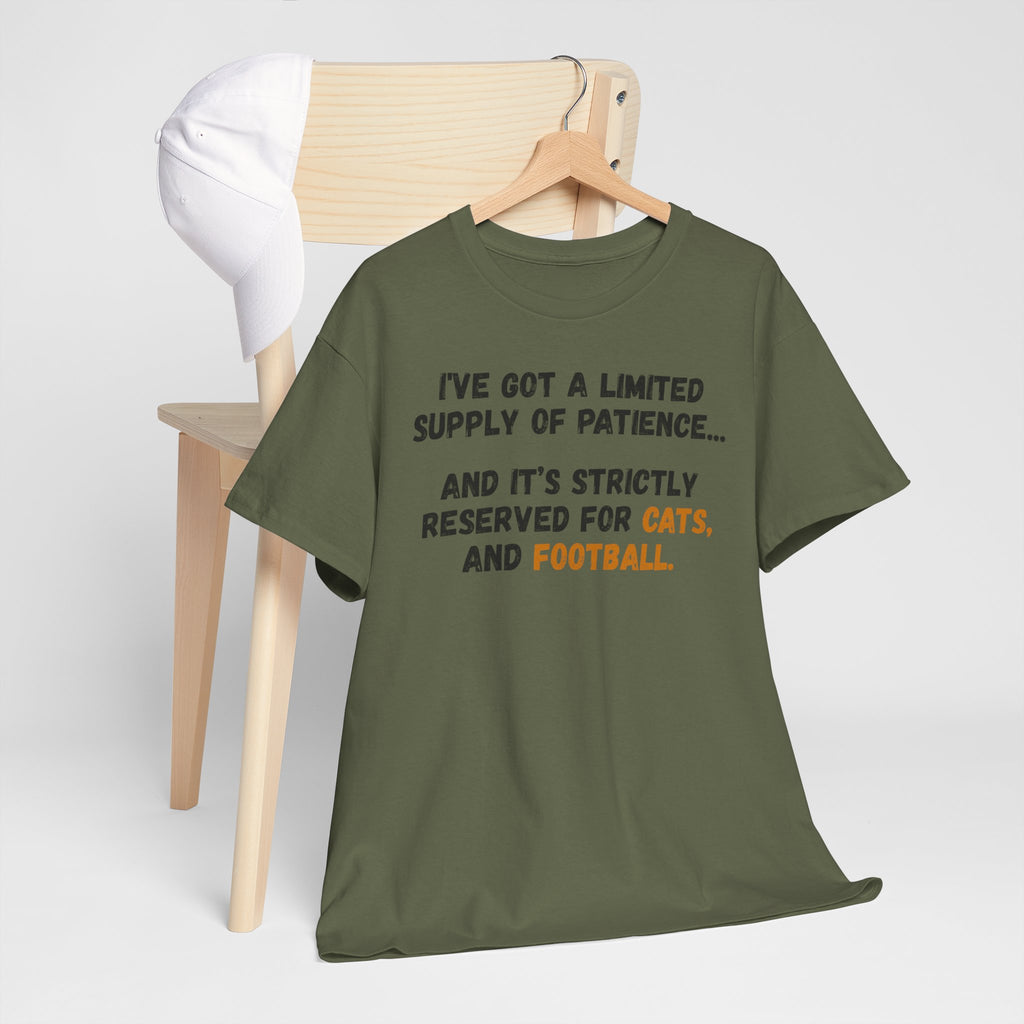 Patience Reserved For Cats and Football T-Shirt
