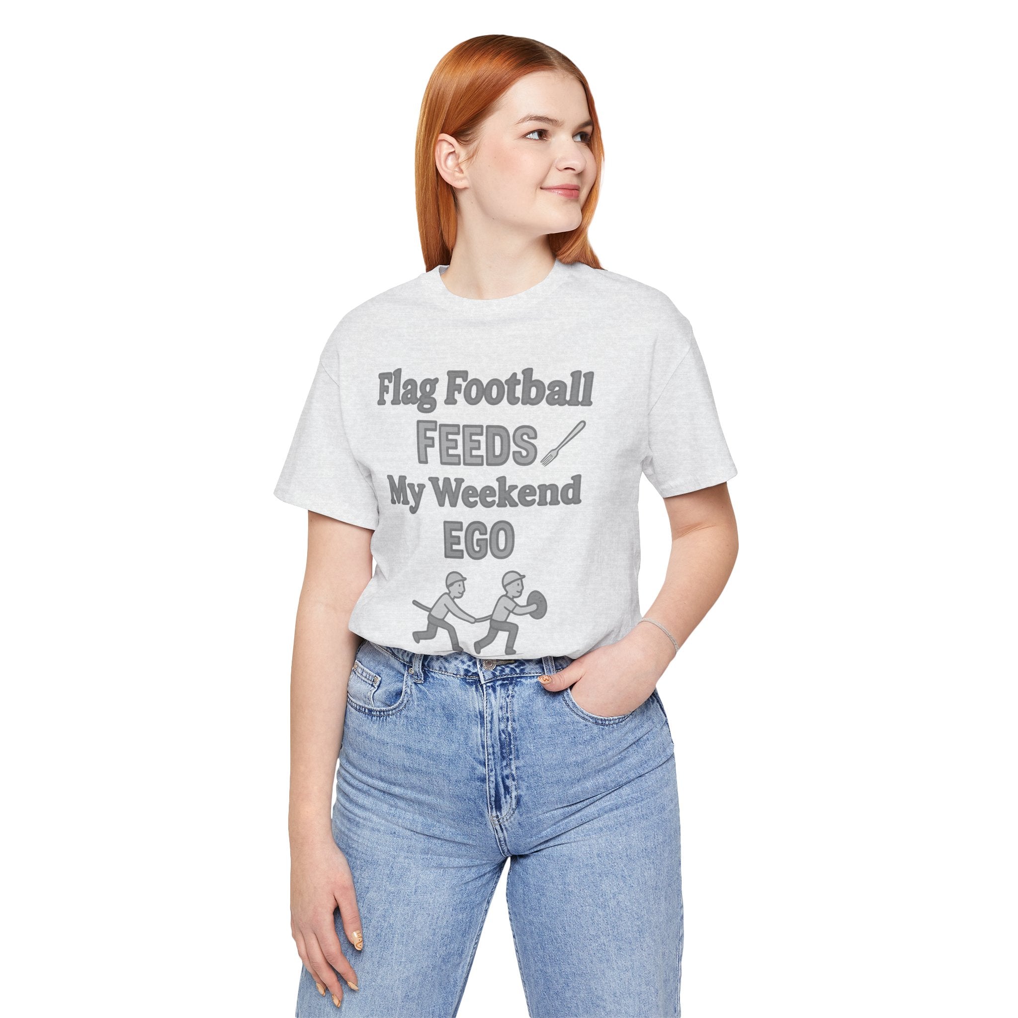 Flag Football Tee — "Flag Football Feeds My Weekend Ego" Casual Sports Shirt