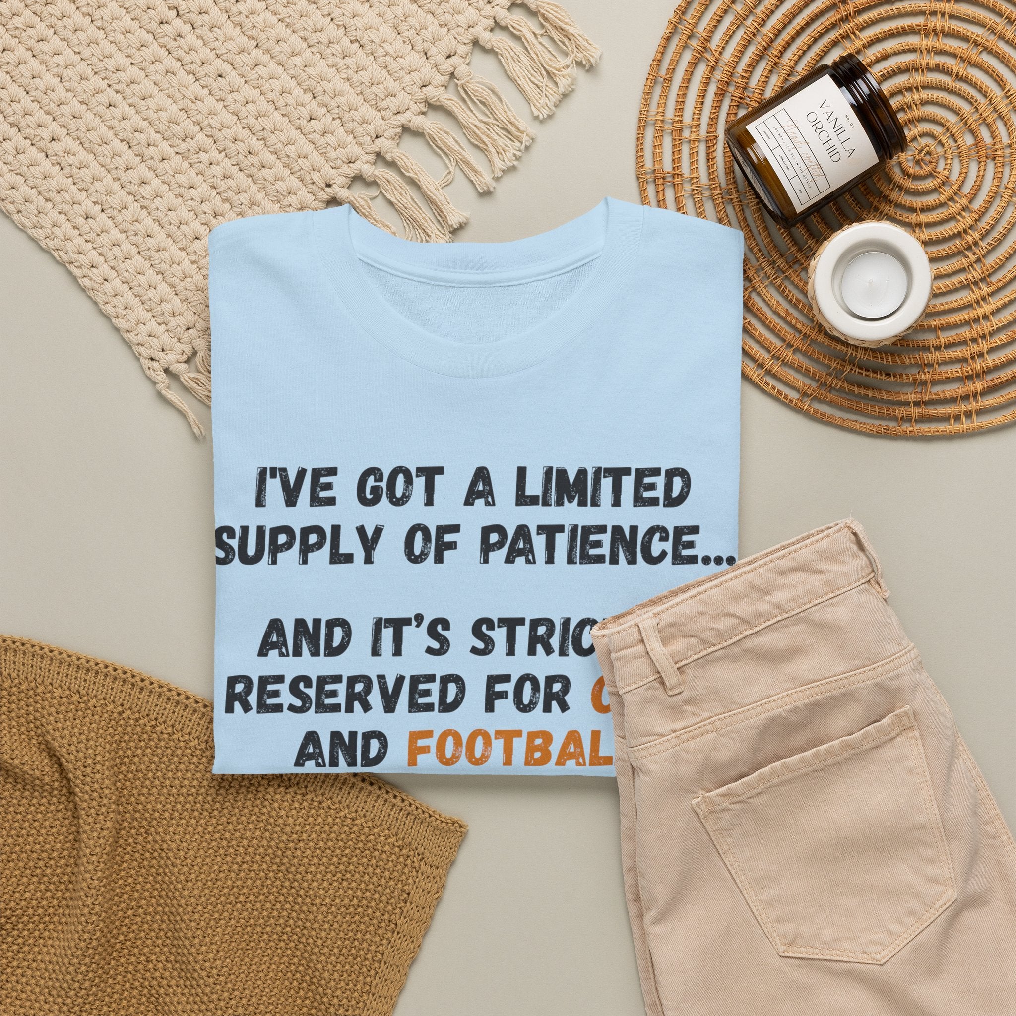 Patience Reserved For Cats and Football T-Shirt