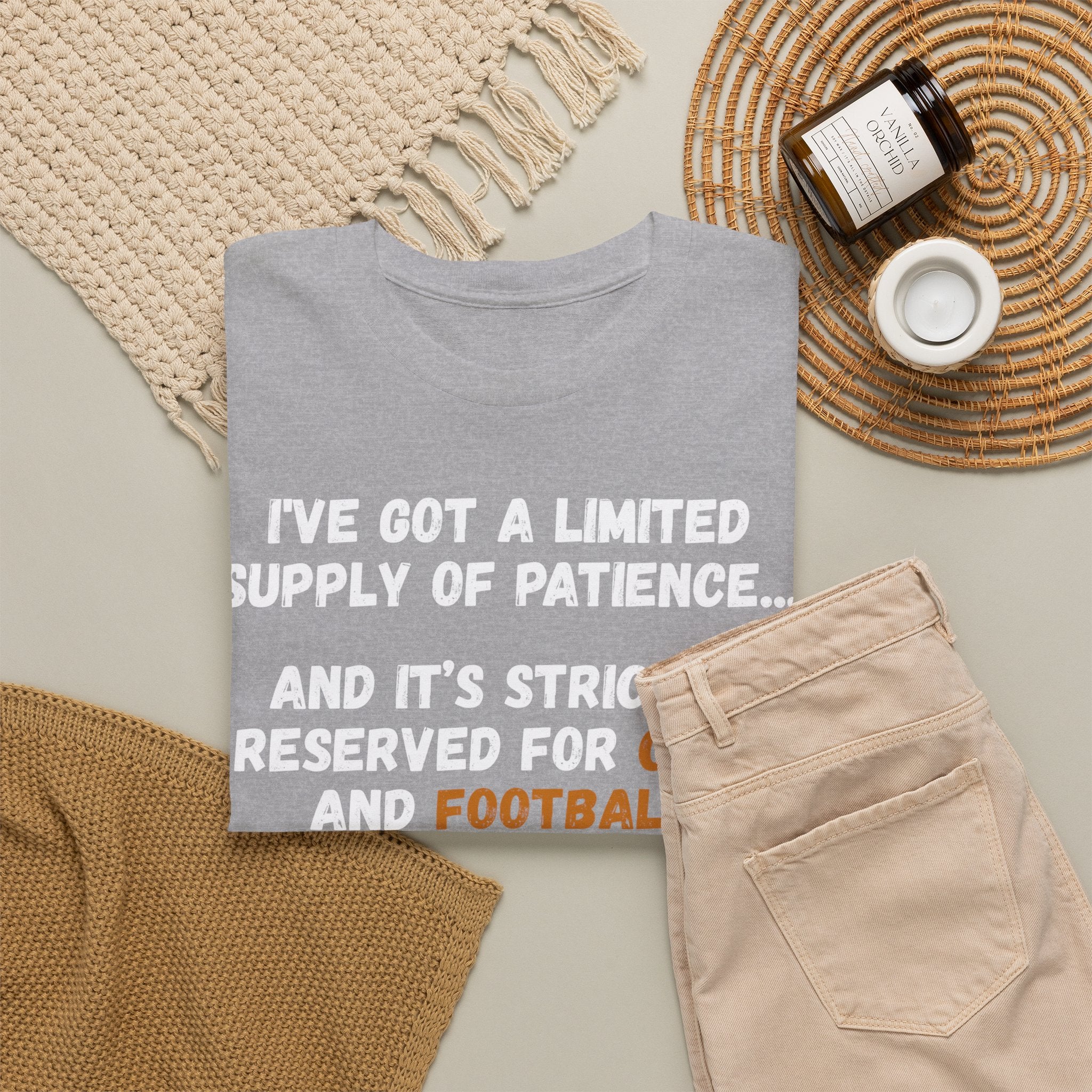 Limited Patience Tee — "Reserved for Cats and Football" Graphic Shirt