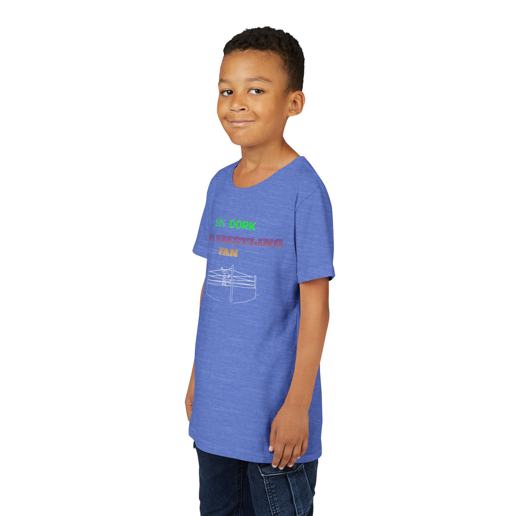Youth Wrestling Tee - "10% Dork 90% Wrestling Fan" Kids Short Sleeve Shirt
