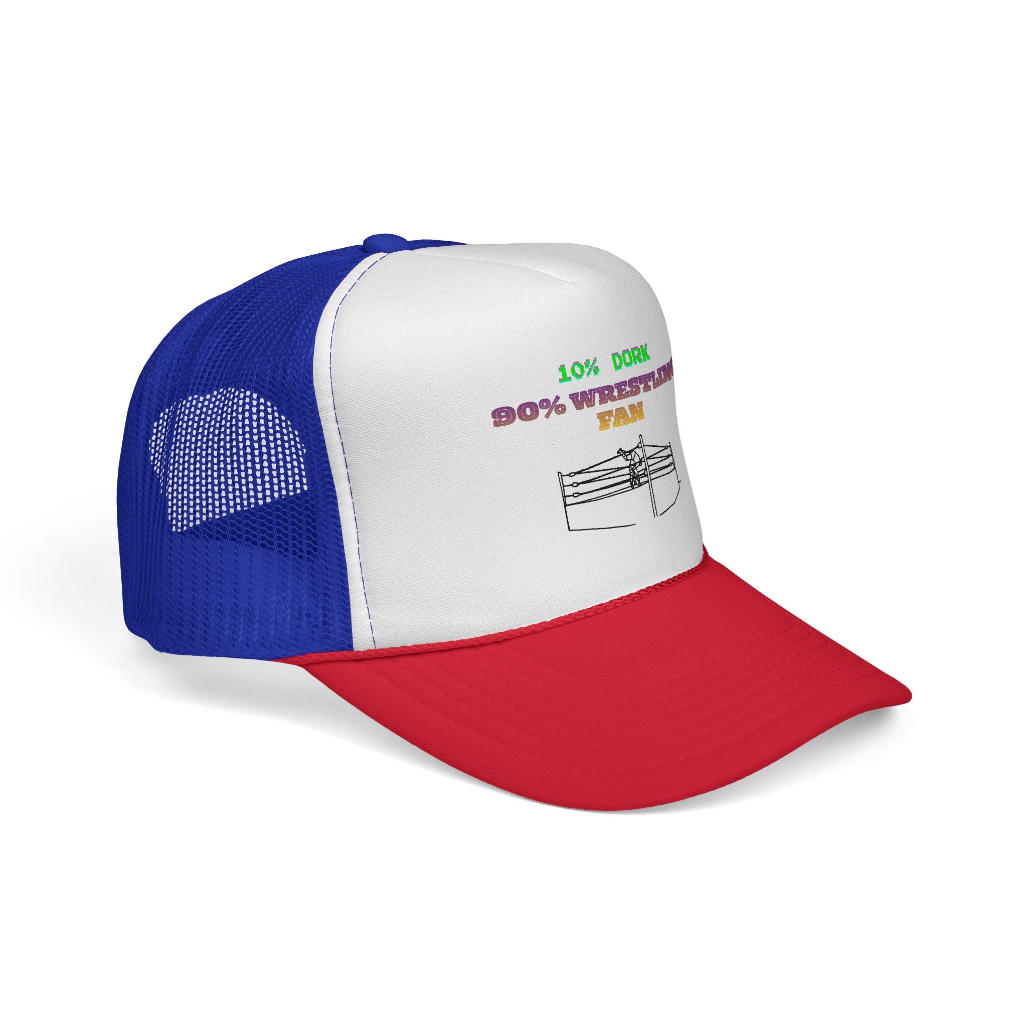Wrestling Trucker Cap — “10% Dork 90% Wrestling Fan” Mesh Hat
