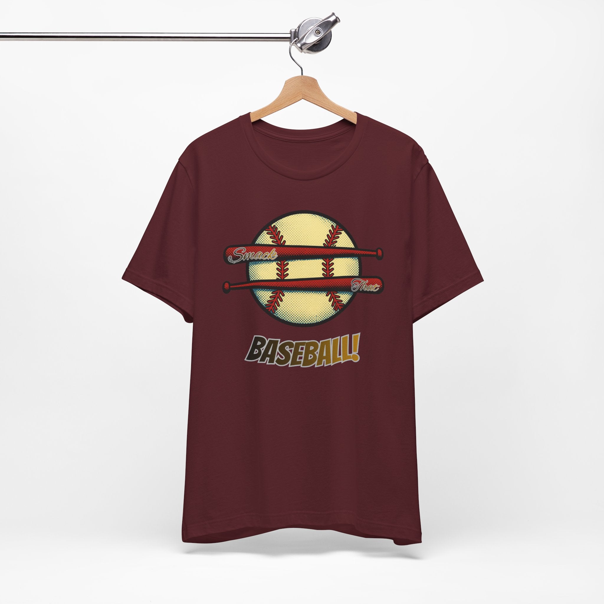 Smack That Baseball Retro Baseball Tee — Bats Graphic Shirt