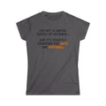 Women's Tee - "Limited Supply of Patience" Cat & Football Graphic Shirt