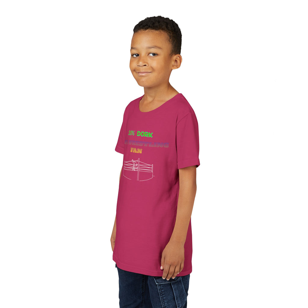 Youth Wrestling Tee - "10% Dork 90% Wrestling Fan" Kids Short Sleeve Shirt