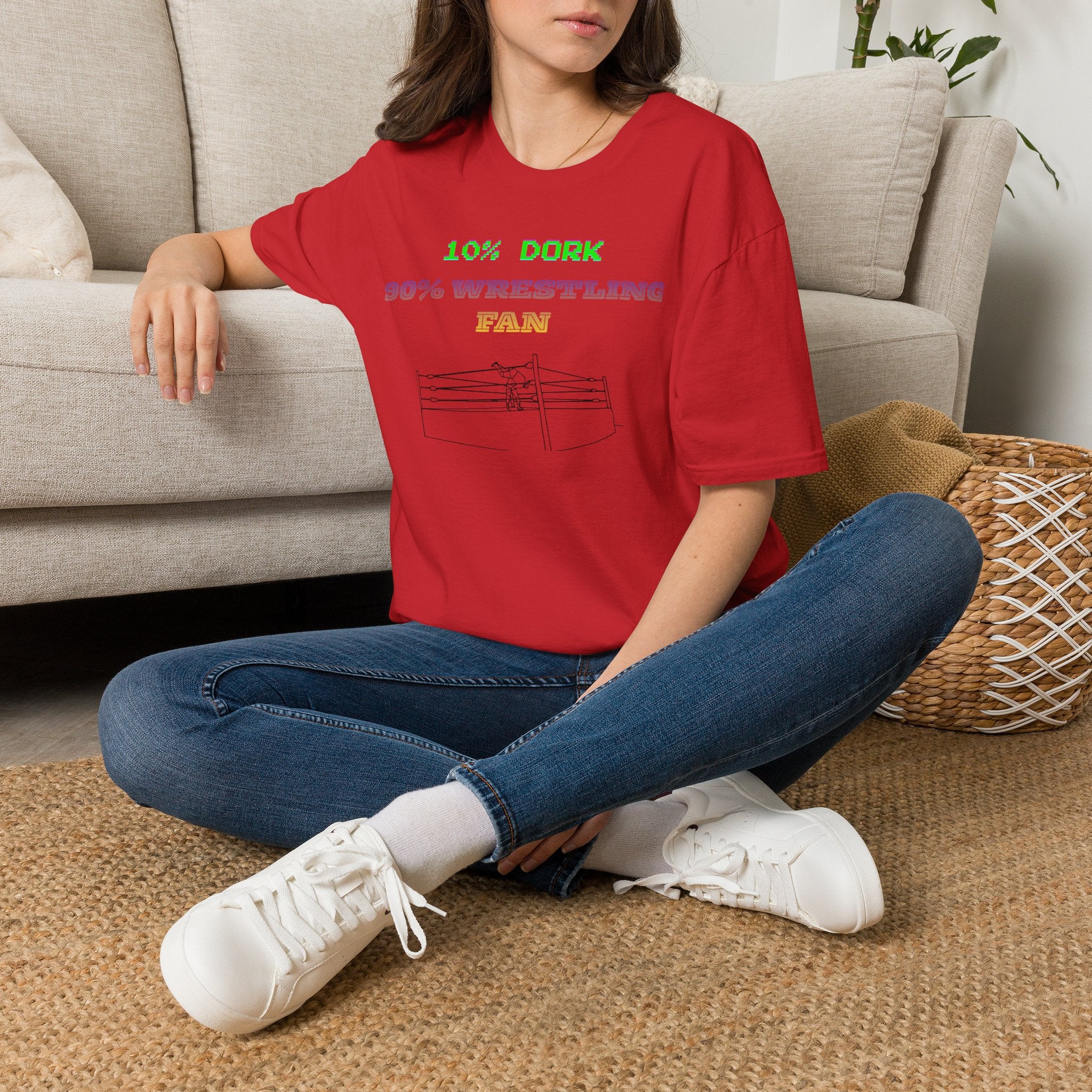 Wrestling Fan T-Shirt — "10% Dork 90% Wrestling Fan" Retro Ring Design