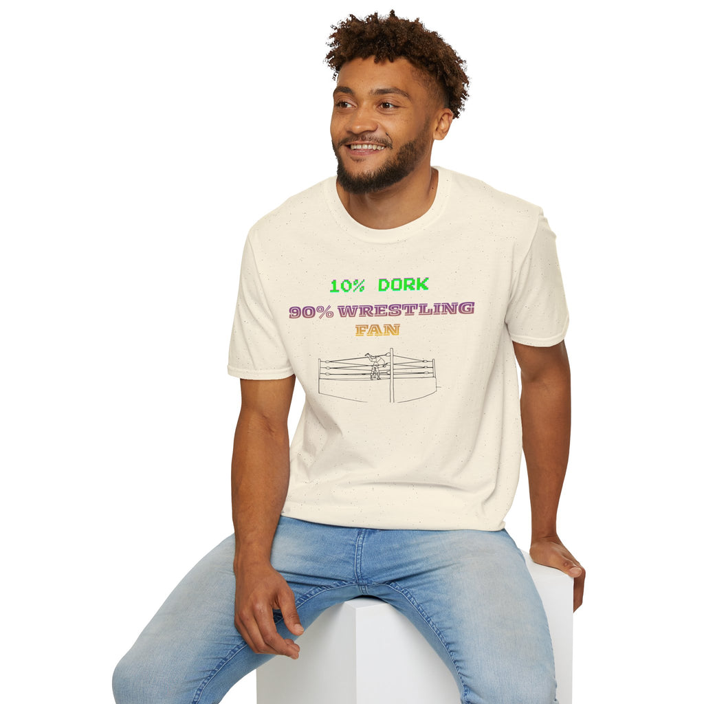 Wrestling Fan T-Shirt — "10% Dork 90% Wrestling Fan" Retro Ring Design