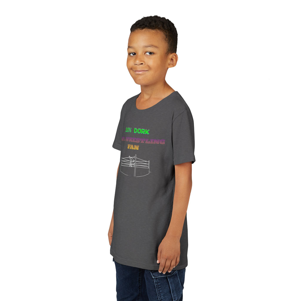 Youth Wrestling Tee - "10% Dork 90% Wrestling Fan" Kids Short Sleeve Shirt