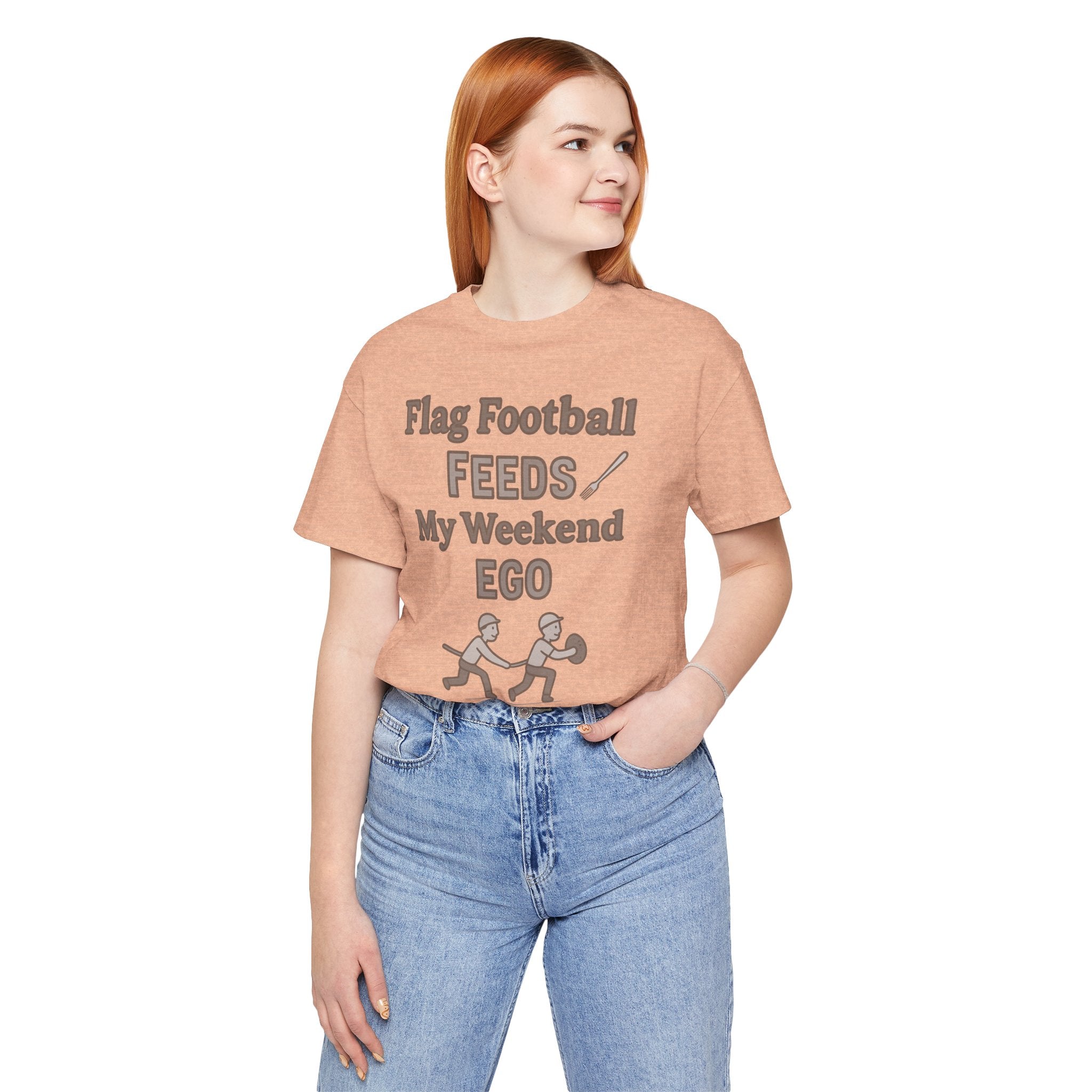 Flag Football Tee — "Flag Football Feeds My Weekend Ego" Casual Sports Shirt