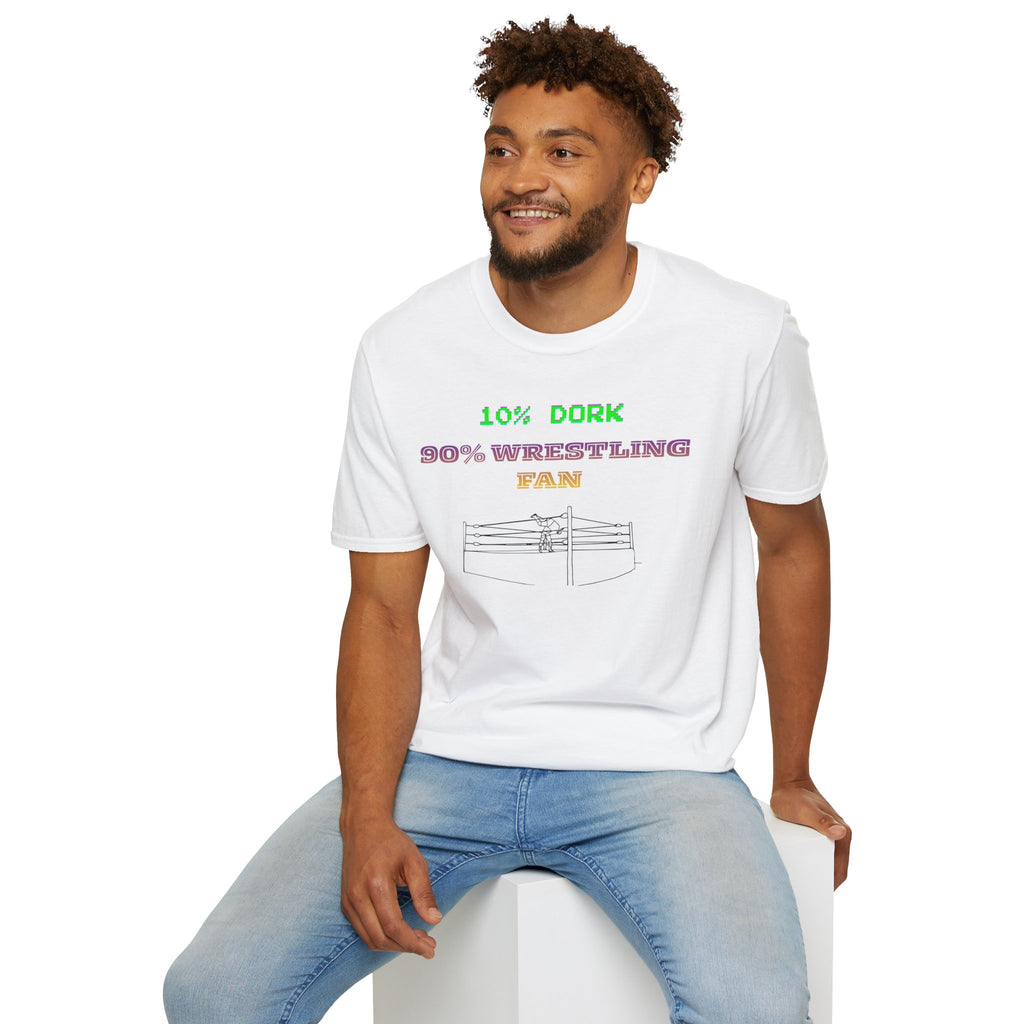 Wrestling Fan T-Shirt — "10% Dork 90% Wrestling Fan" Retro Ring Design