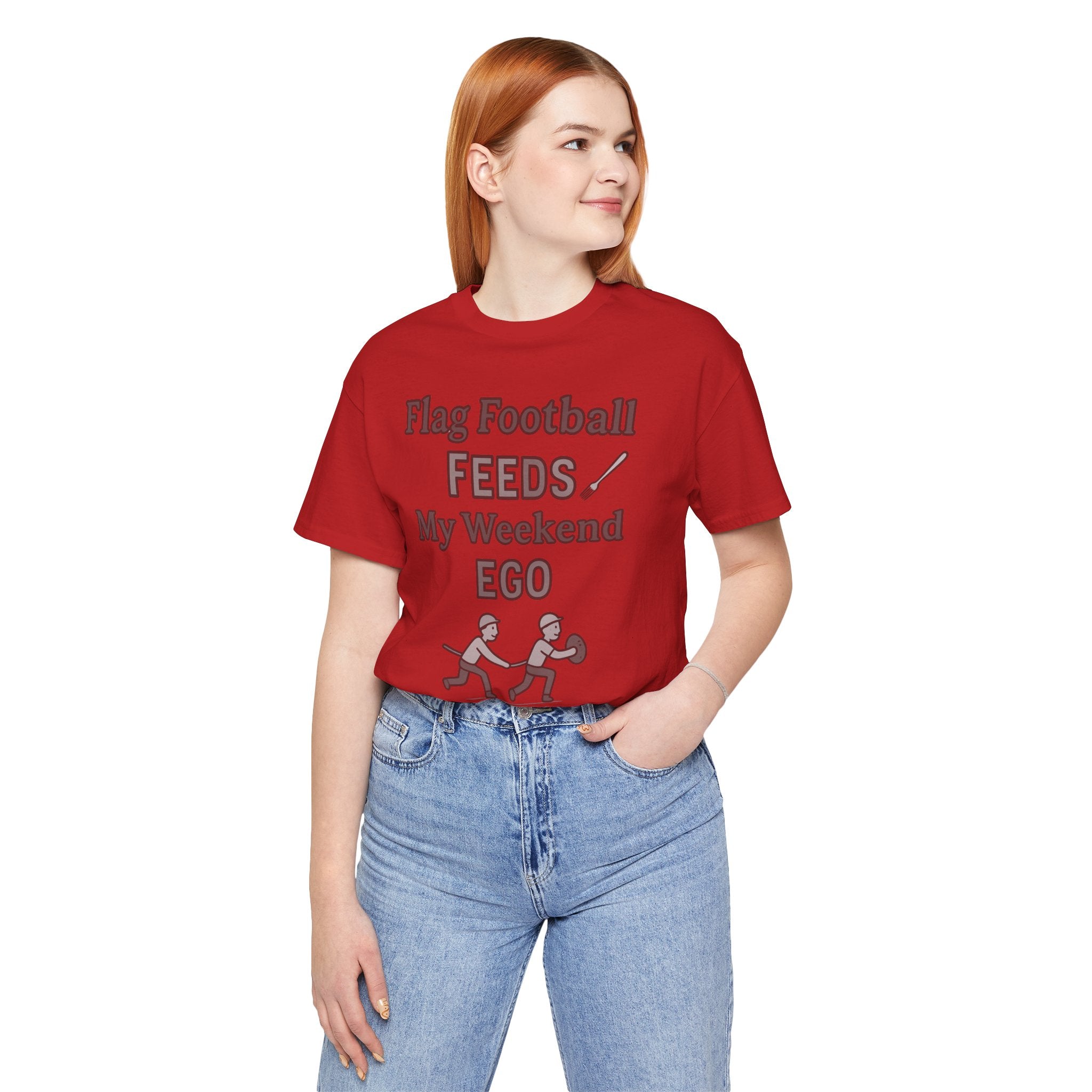 Flag Football Tee — "Flag Football Feeds My Weekend Ego" Casual Sports Shirt