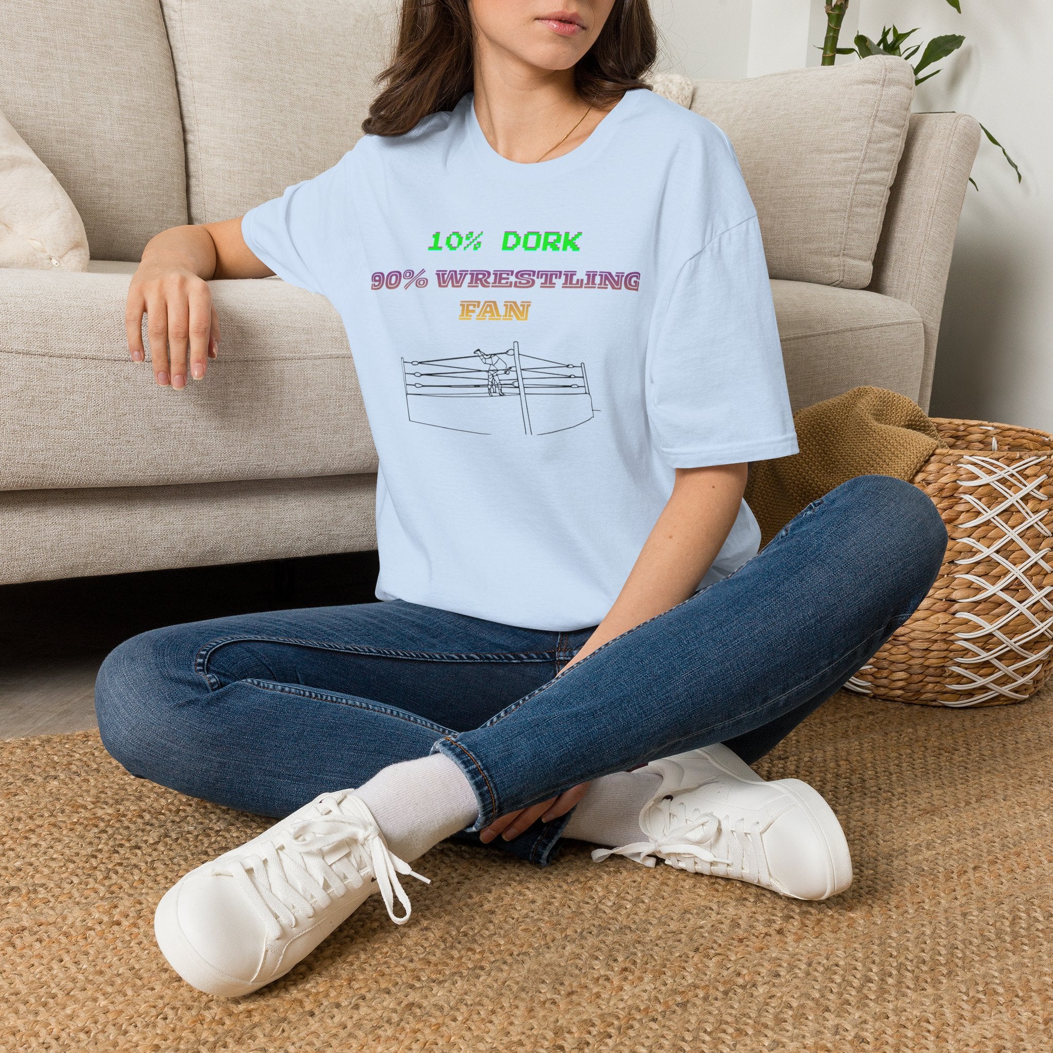 Wrestling Fan T-Shirt — "10% Dork 90% Wrestling Fan" Retro Ring Design