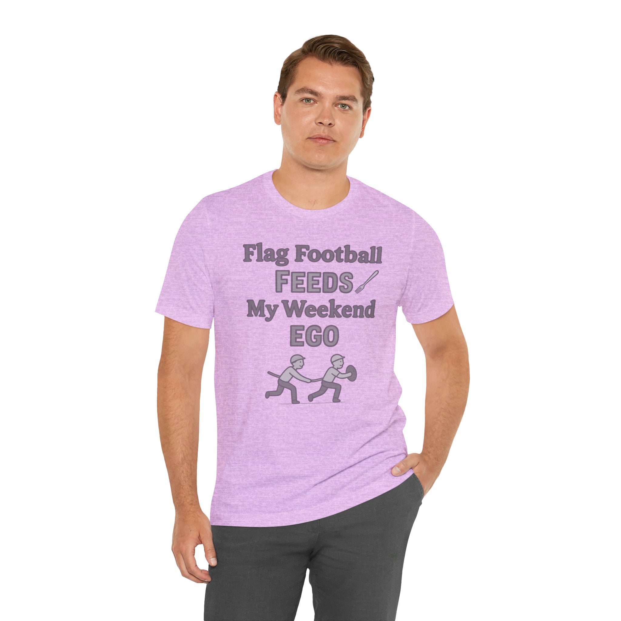 Flag Football Tee — "Flag Football Feeds My Weekend Ego" Casual Sports Shirt