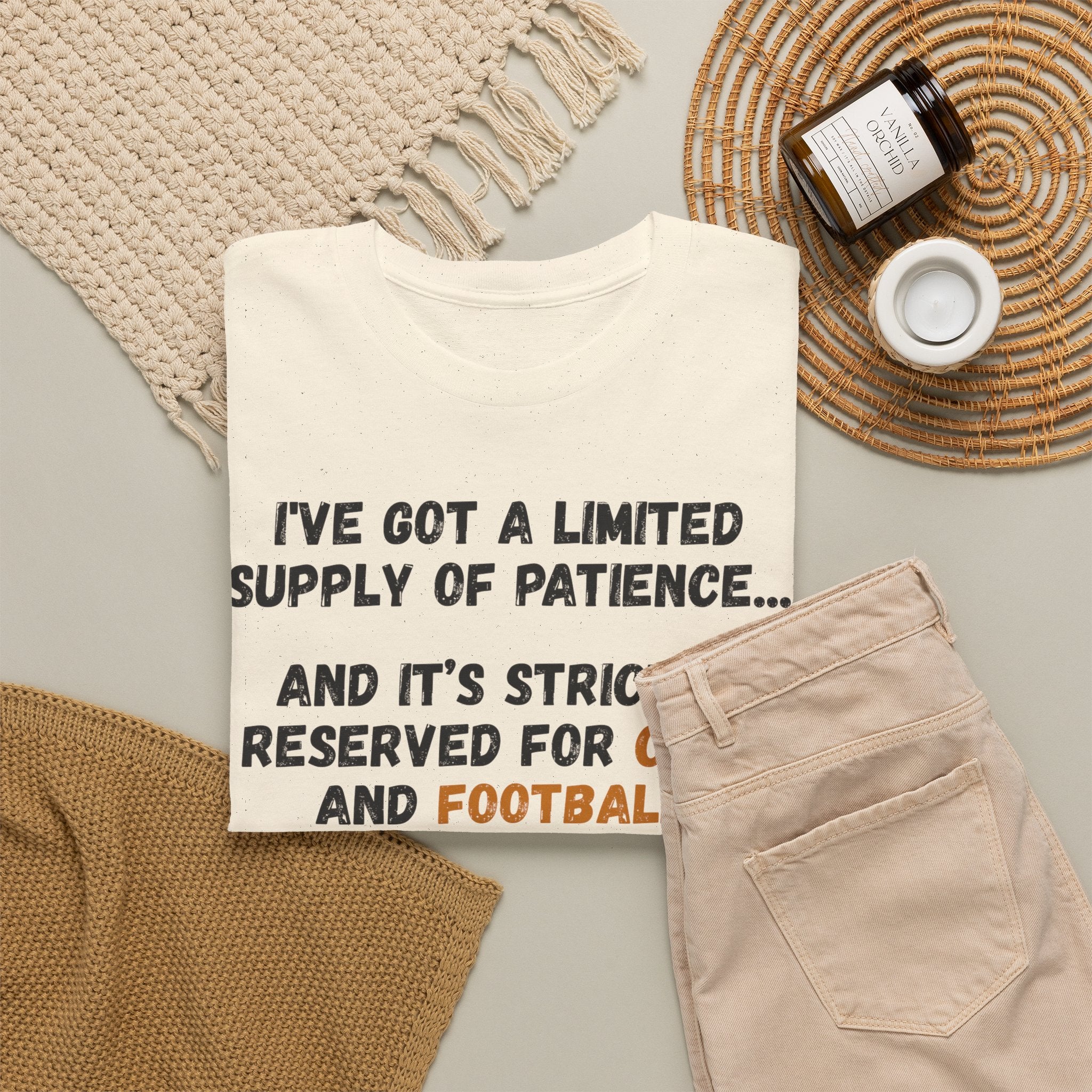Patience Reserved For Cats and Football T-Shirt