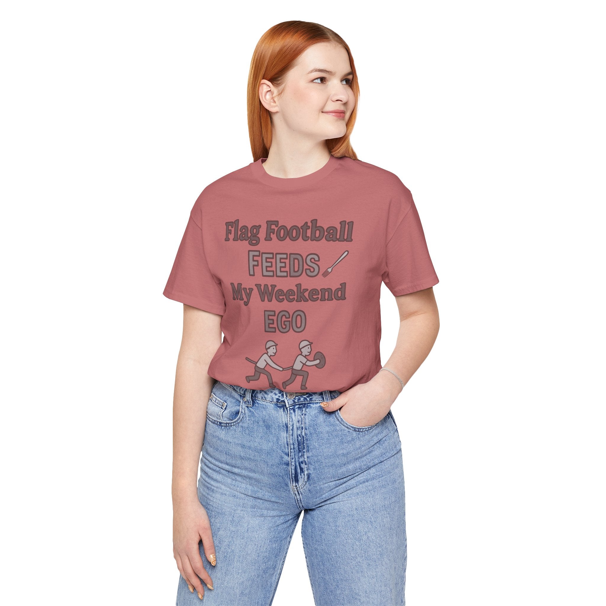 Flag Football Tee — "Flag Football Feeds My Weekend Ego" Casual Sports Shirt