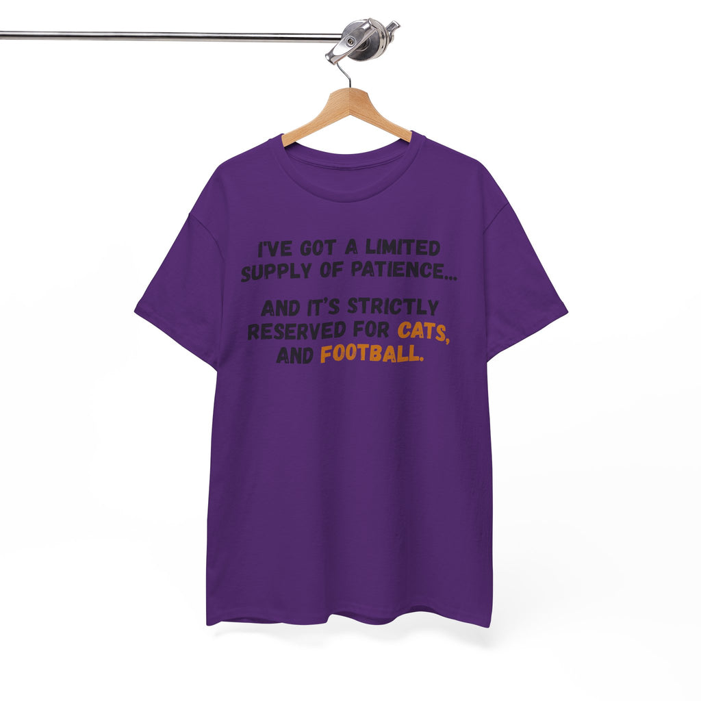 Patience Reserved For Cats and Football T-Shirt
