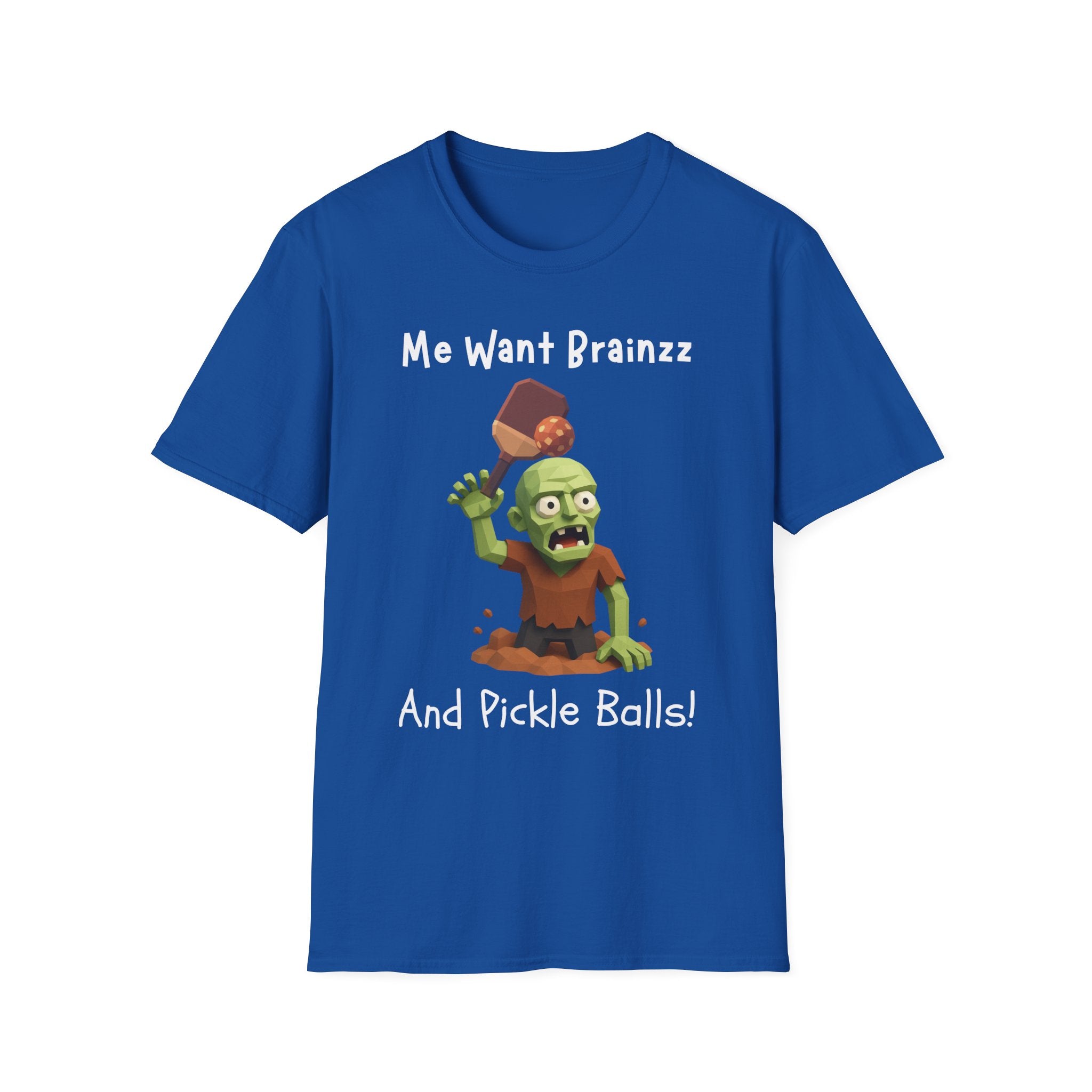 Me Want Brainzz Zombie T‑Shirt — Funny Pickleball Zombie Tee