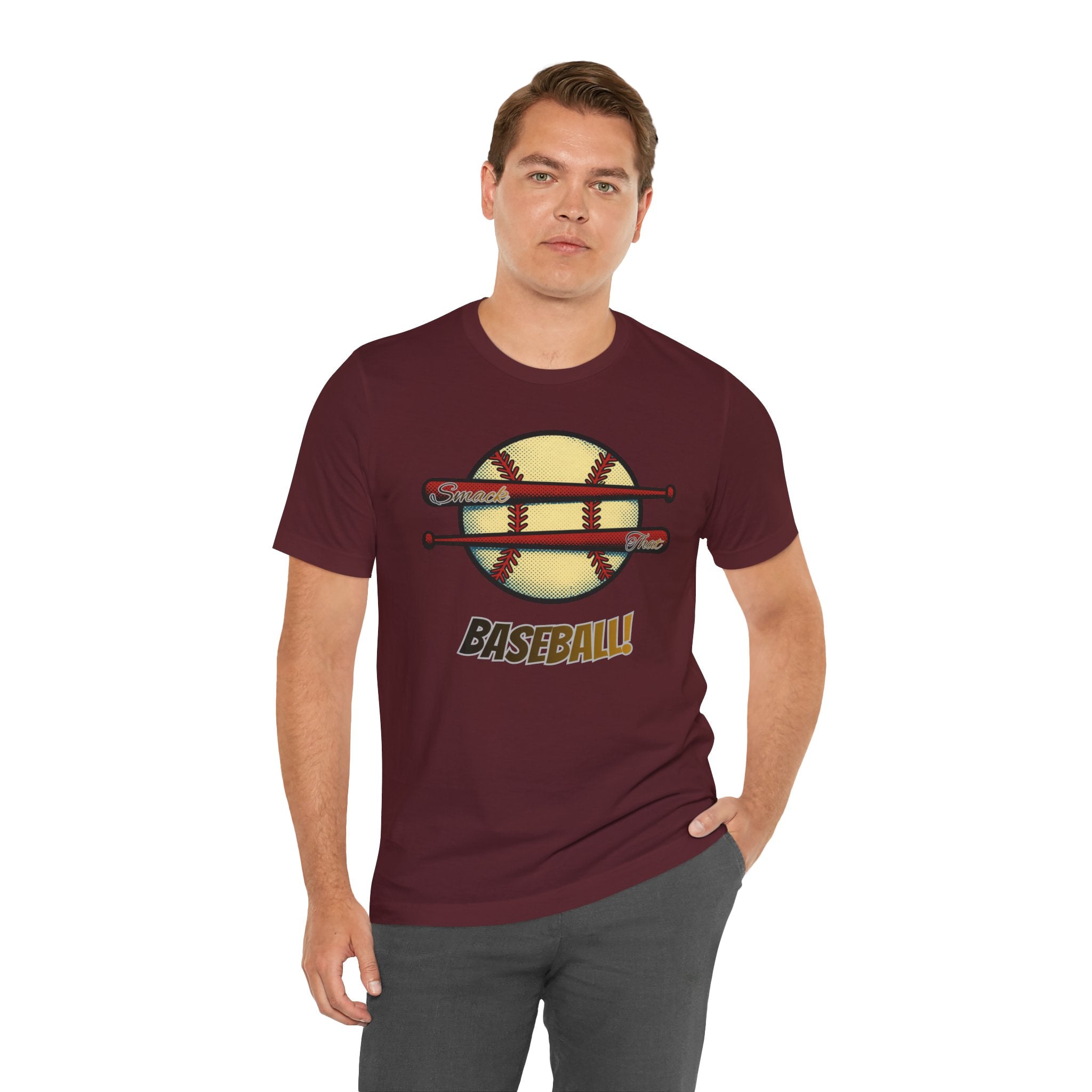 Smack That Baseball Retro Baseball Tee — Bats Graphic Shirt