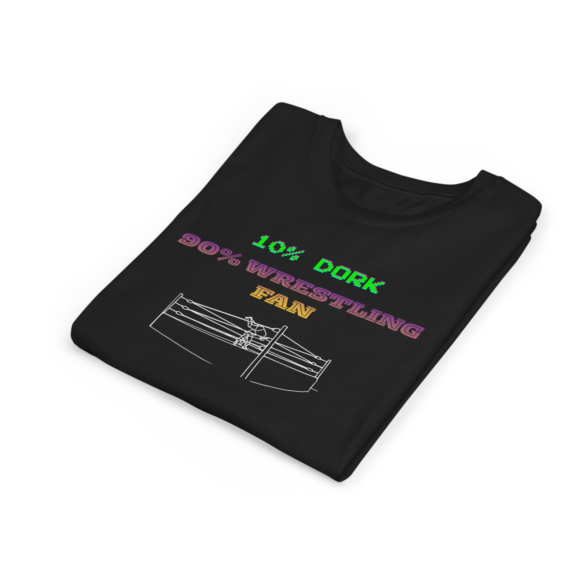 Youth Wrestling Tee - "10% Dork 90% Wrestling Fan" Kids Short Sleeve Shirt