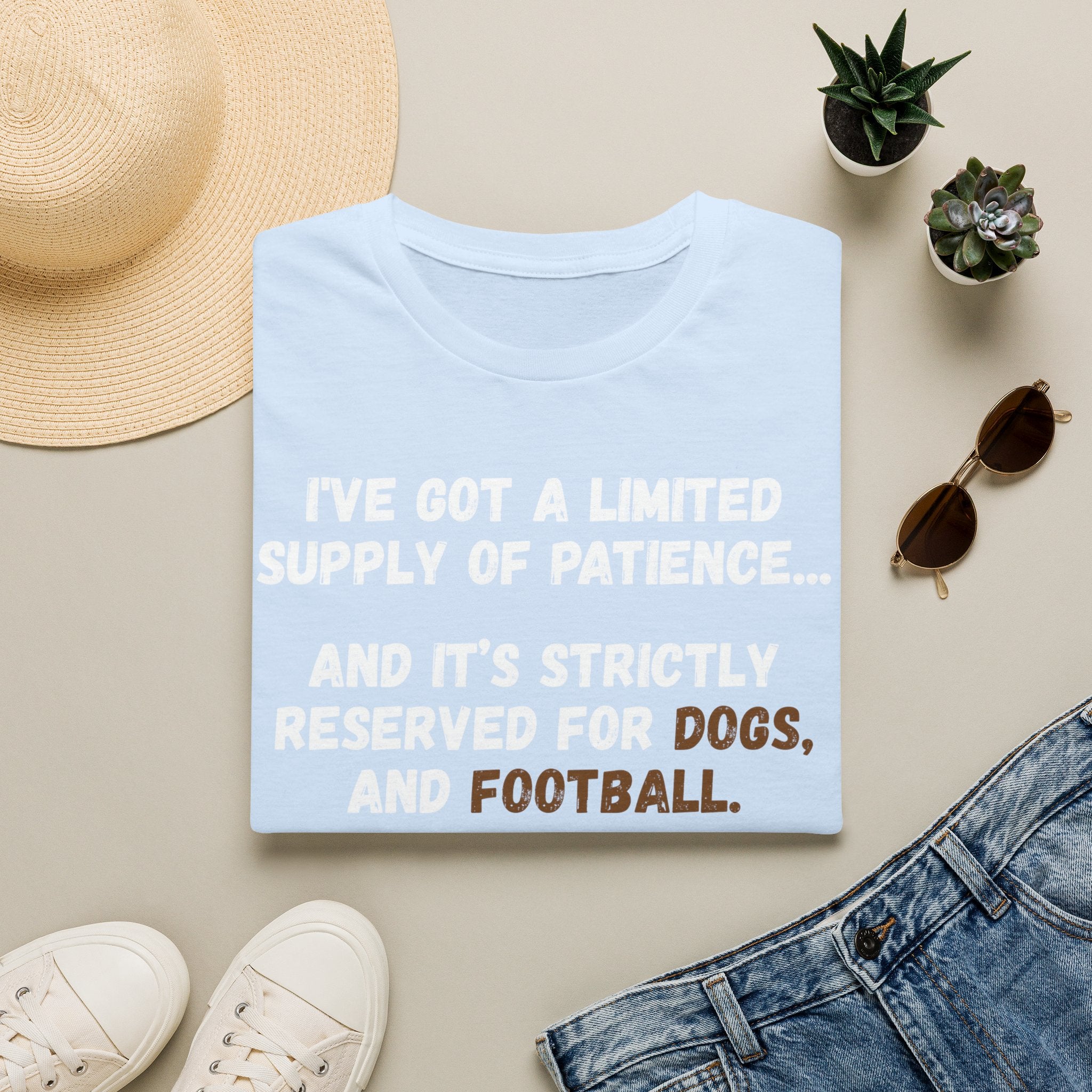 Funny 'Limited Supply of Patience' T-Shirt — Dogs & Football Lover Tee