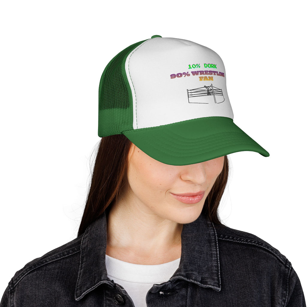 Wrestling Trucker Cap — “10% Dork 90% Wrestling Fan” Mesh Hat