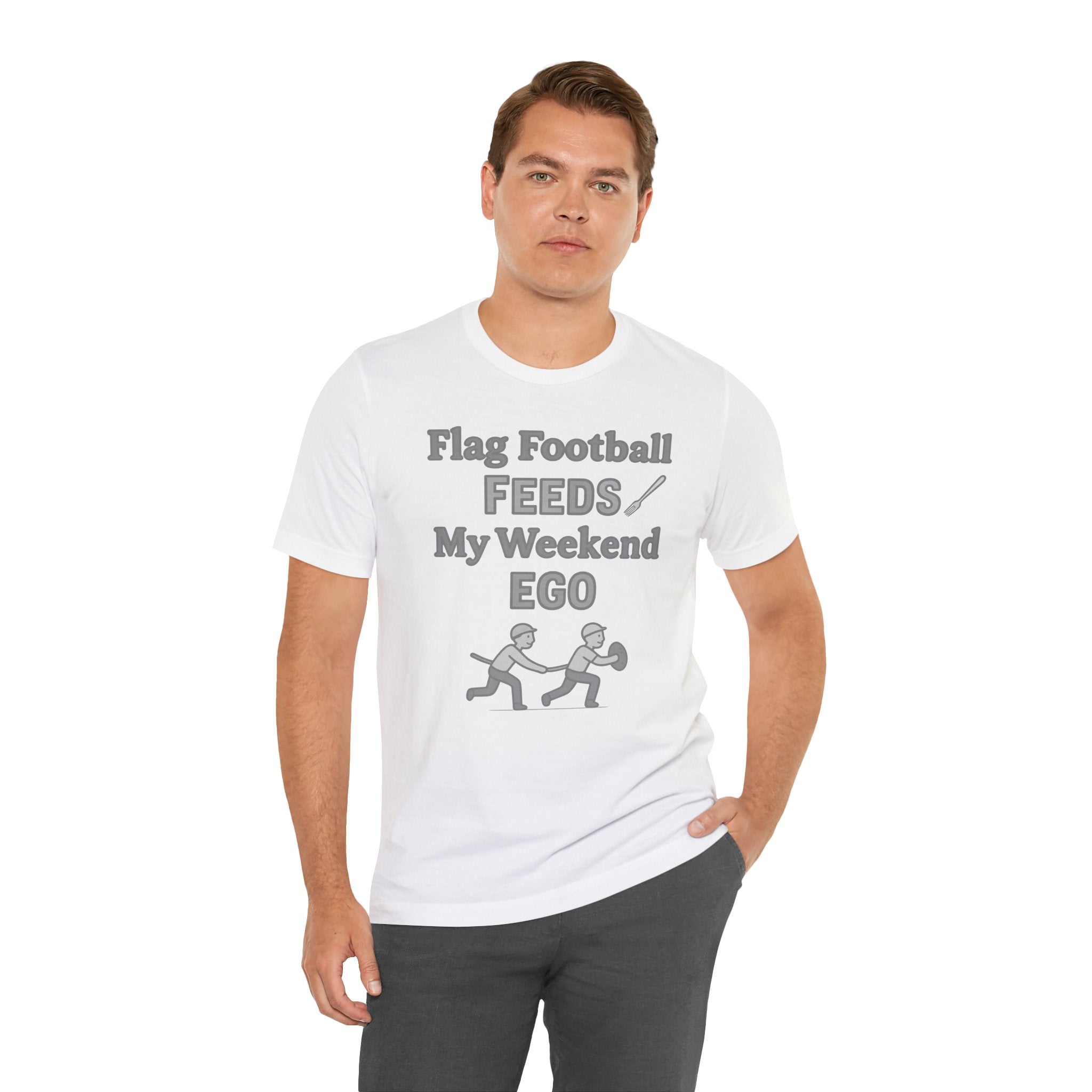 Flag Football Tee — "Flag Football Feeds My Weekend Ego" Casual Sports Shirt