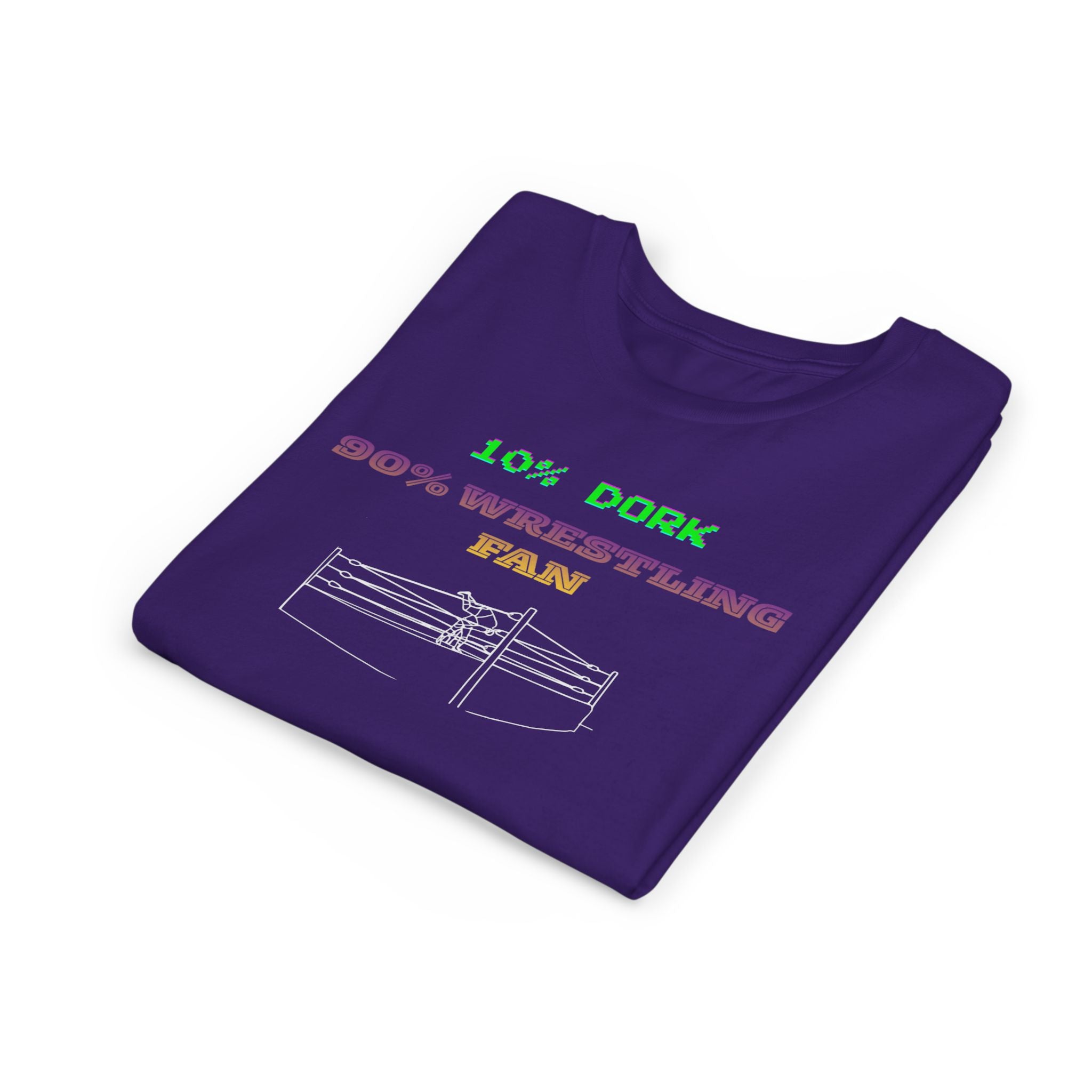 Youth Wrestling Tee - "10% Dork 90% Wrestling Fan" Kids Short Sleeve Shirt