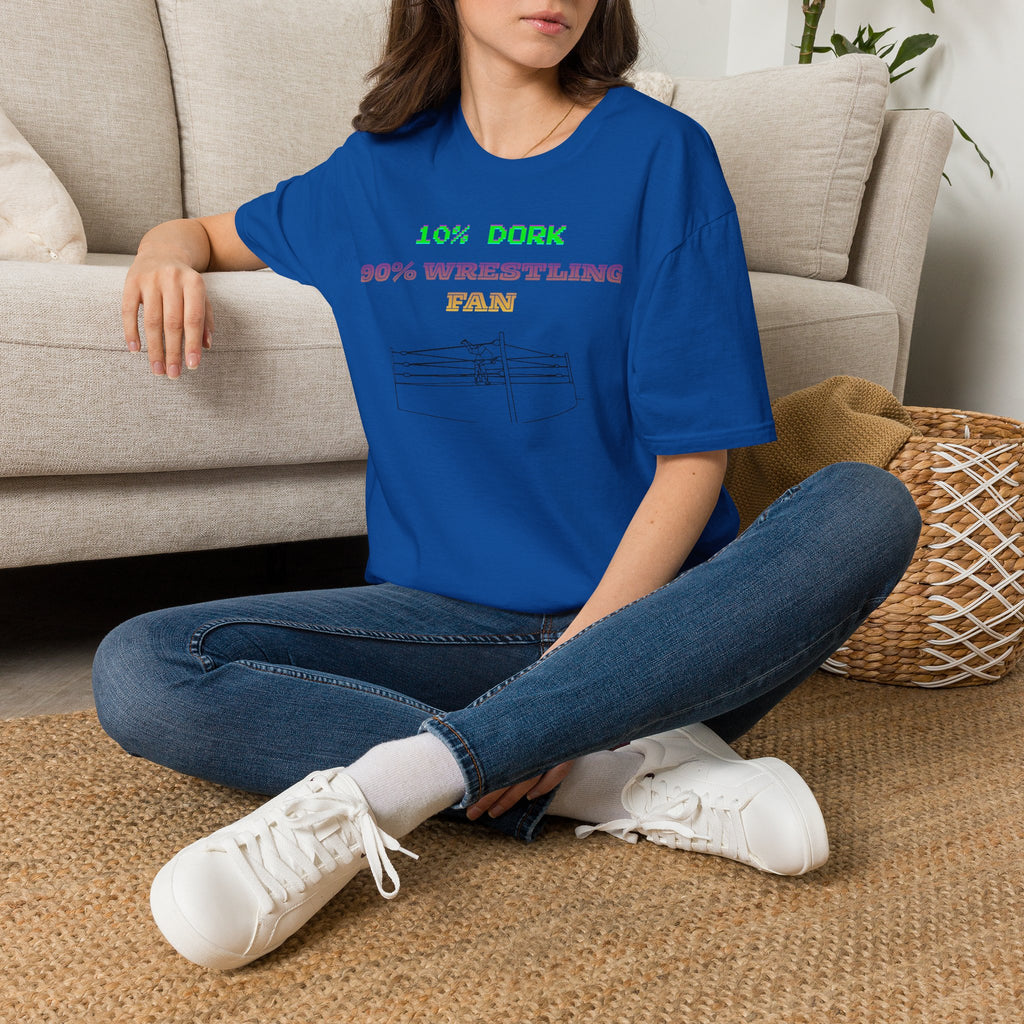 Wrestling Fan T-Shirt — "10% Dork 90% Wrestling Fan" Retro Ring Design
