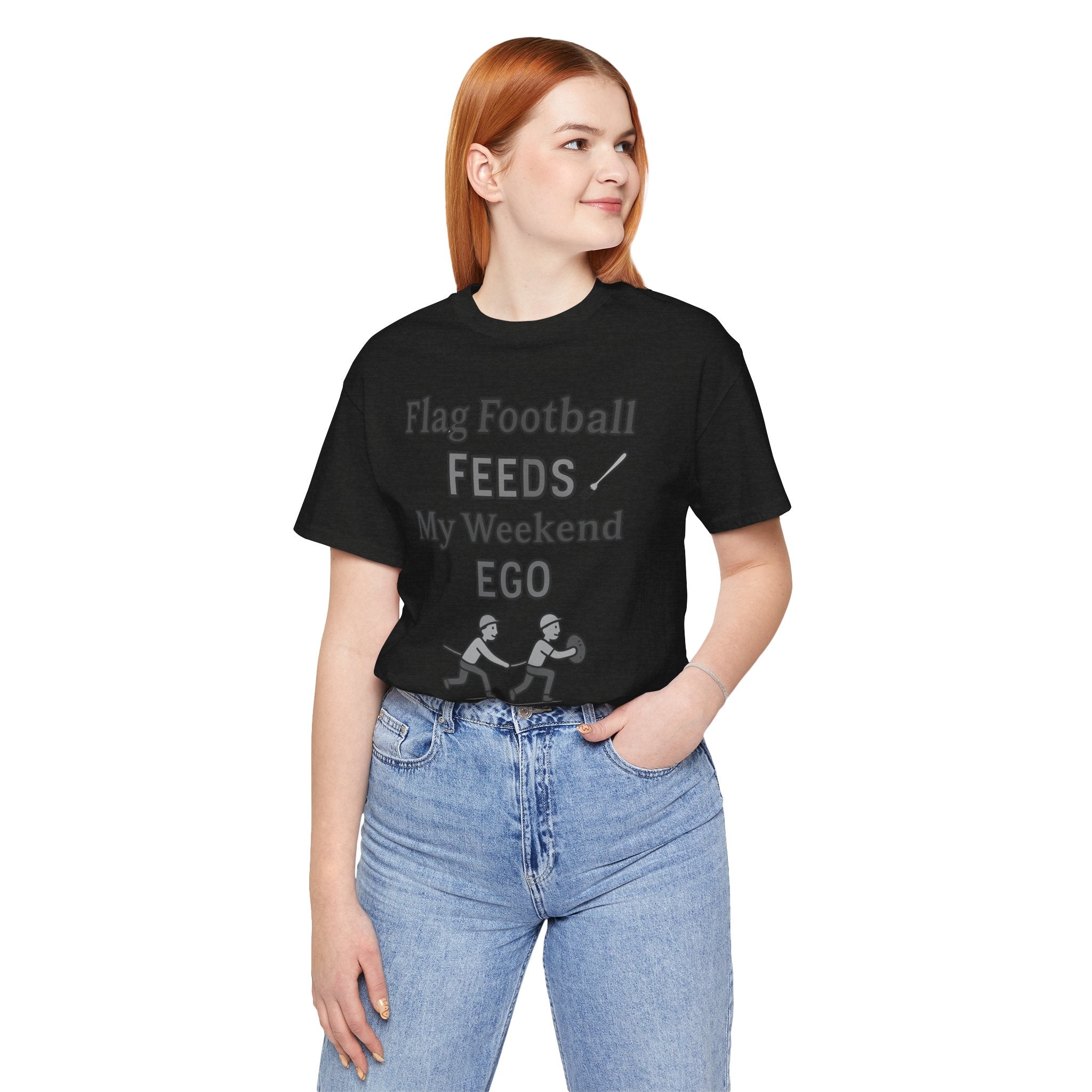Flag Football Tee — "Flag Football Feeds My Weekend Ego" Casual Sports Shirt