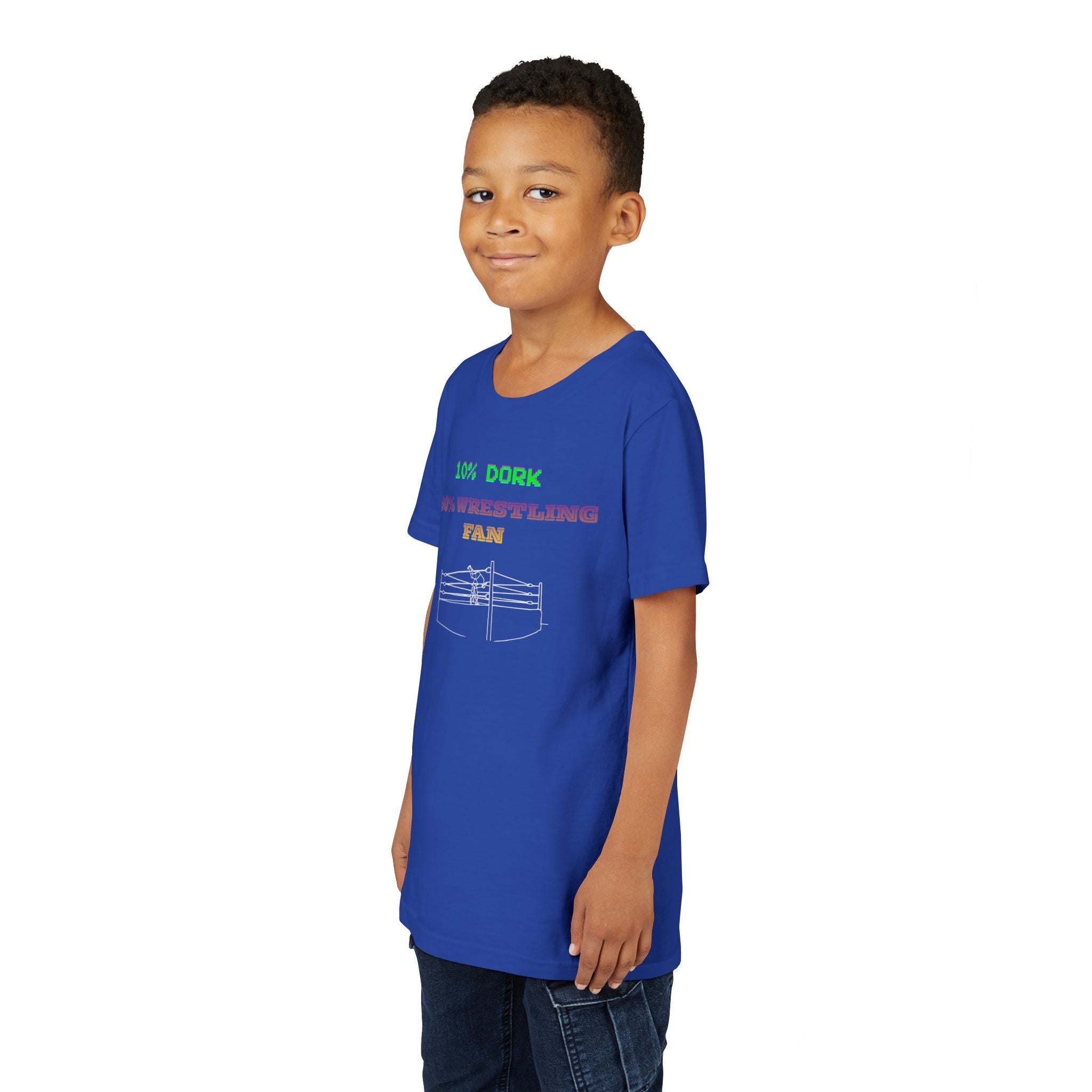 Youth Wrestling Tee - "10% Dork 90% Wrestling Fan" Kids Short Sleeve Shirt