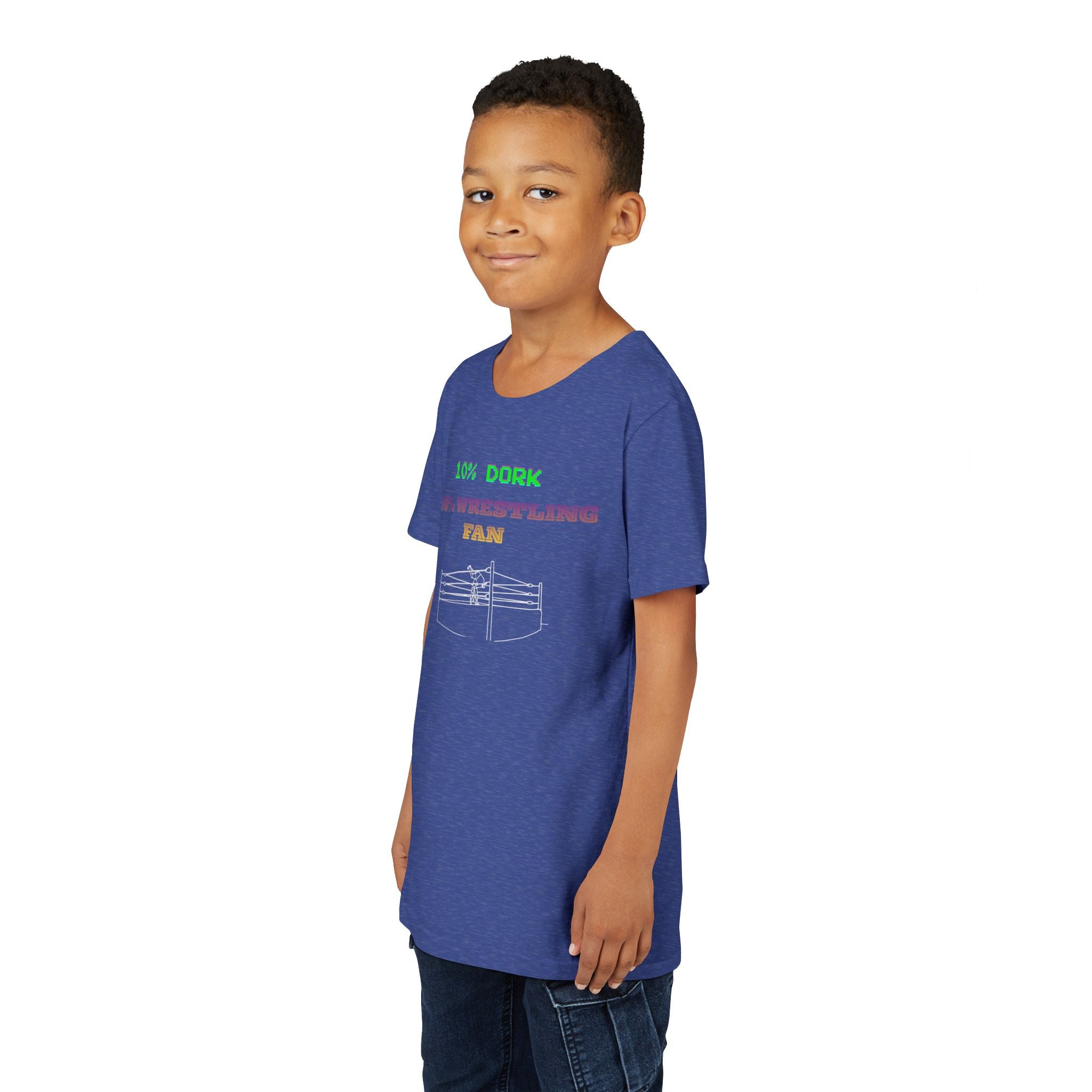 Youth Wrestling Tee - "10% Dork 90% Wrestling Fan" Kids Short Sleeve Shirt