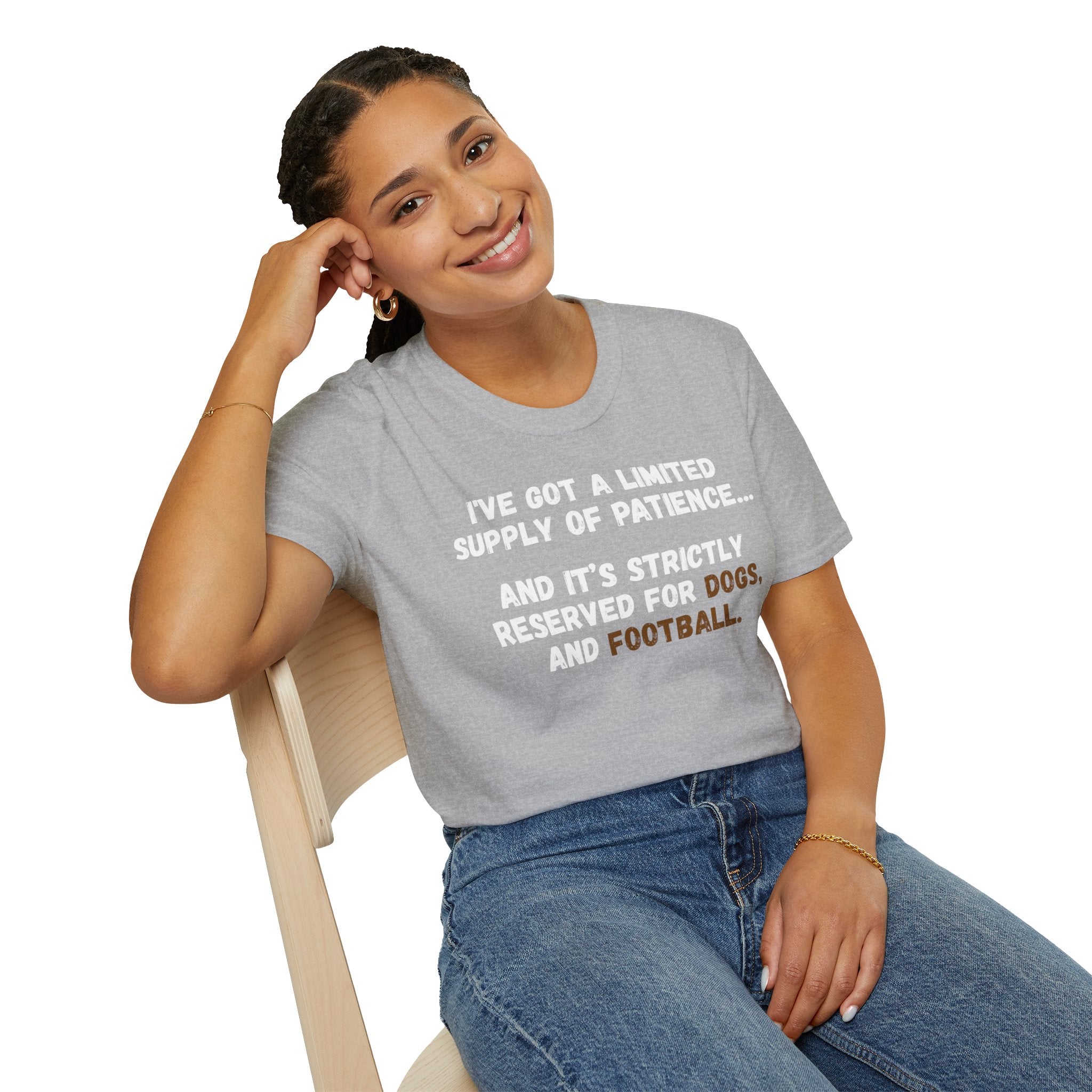 Funny 'Limited Supply of Patience' T-Shirt — Dogs & Football Lover Tee
