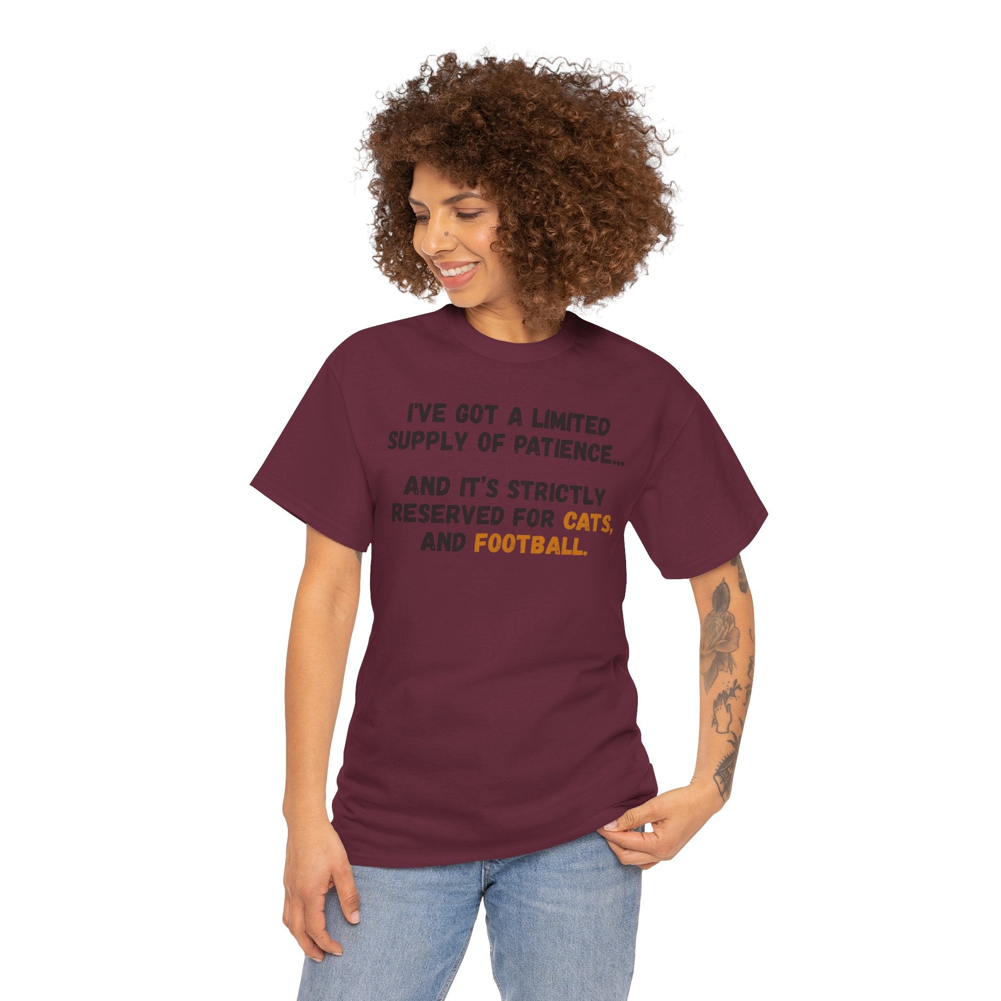 Patience Reserved For Cats and Football T-Shirt