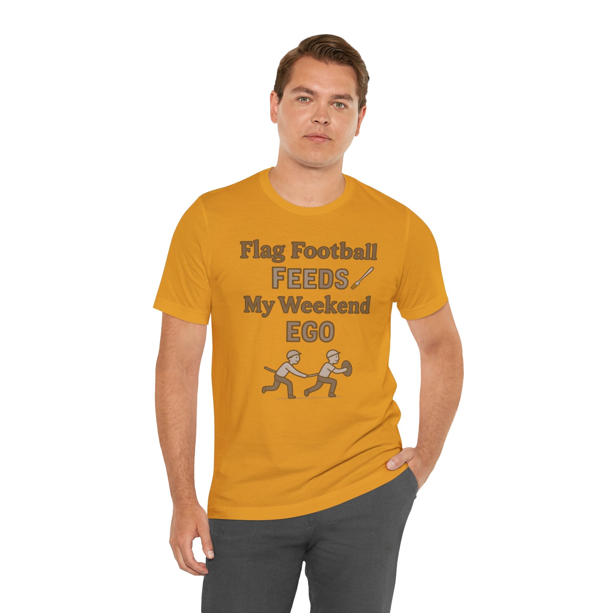 Flag Football Tee — "Flag Football Feeds My Weekend Ego" Casual Sports Shirt