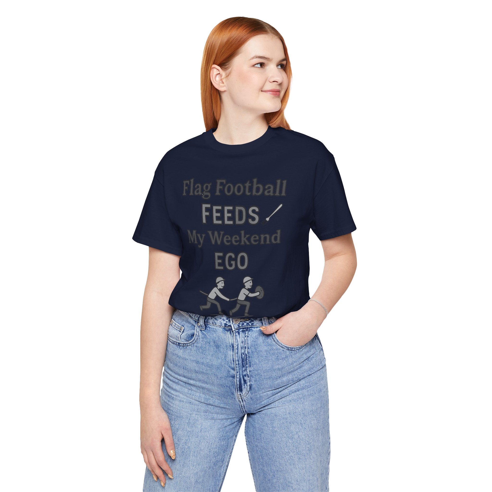 Flag Football Tee — "Flag Football Feeds My Weekend Ego" Casual Sports Shirt