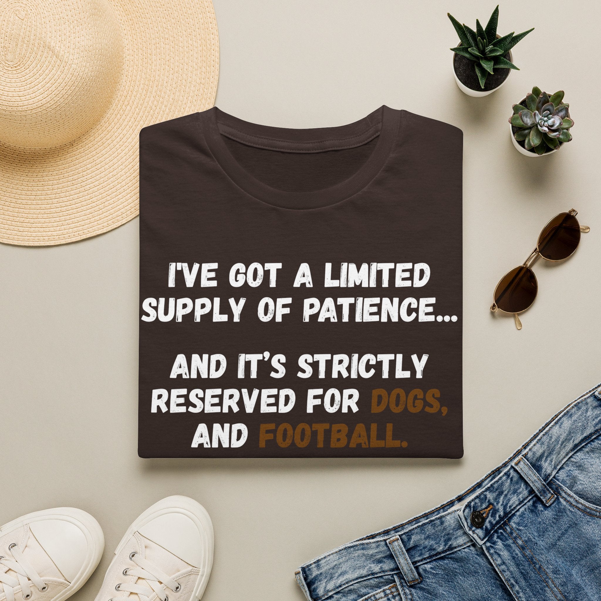 Funny 'Limited Supply of Patience' T-Shirt — Dogs & Football Lover Tee