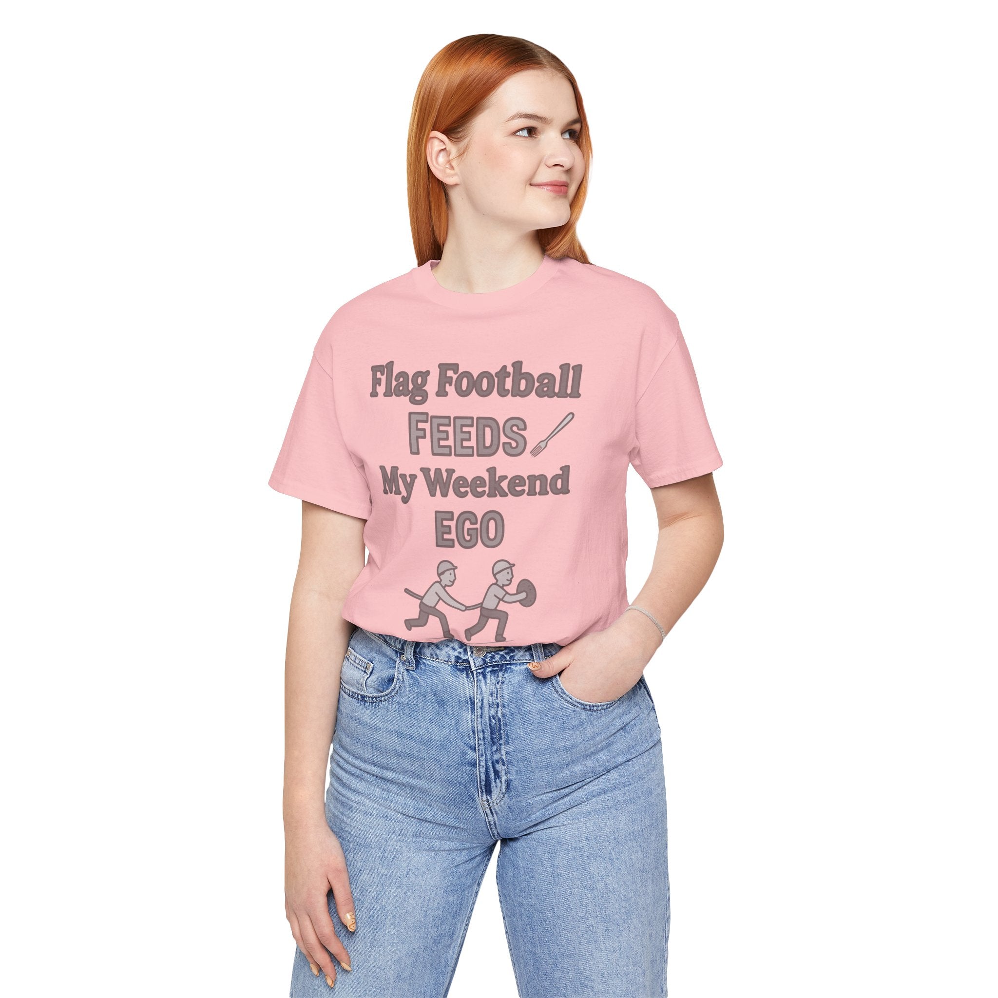 Flag Football Tee — "Flag Football Feeds My Weekend Ego" Casual Sports Shirt