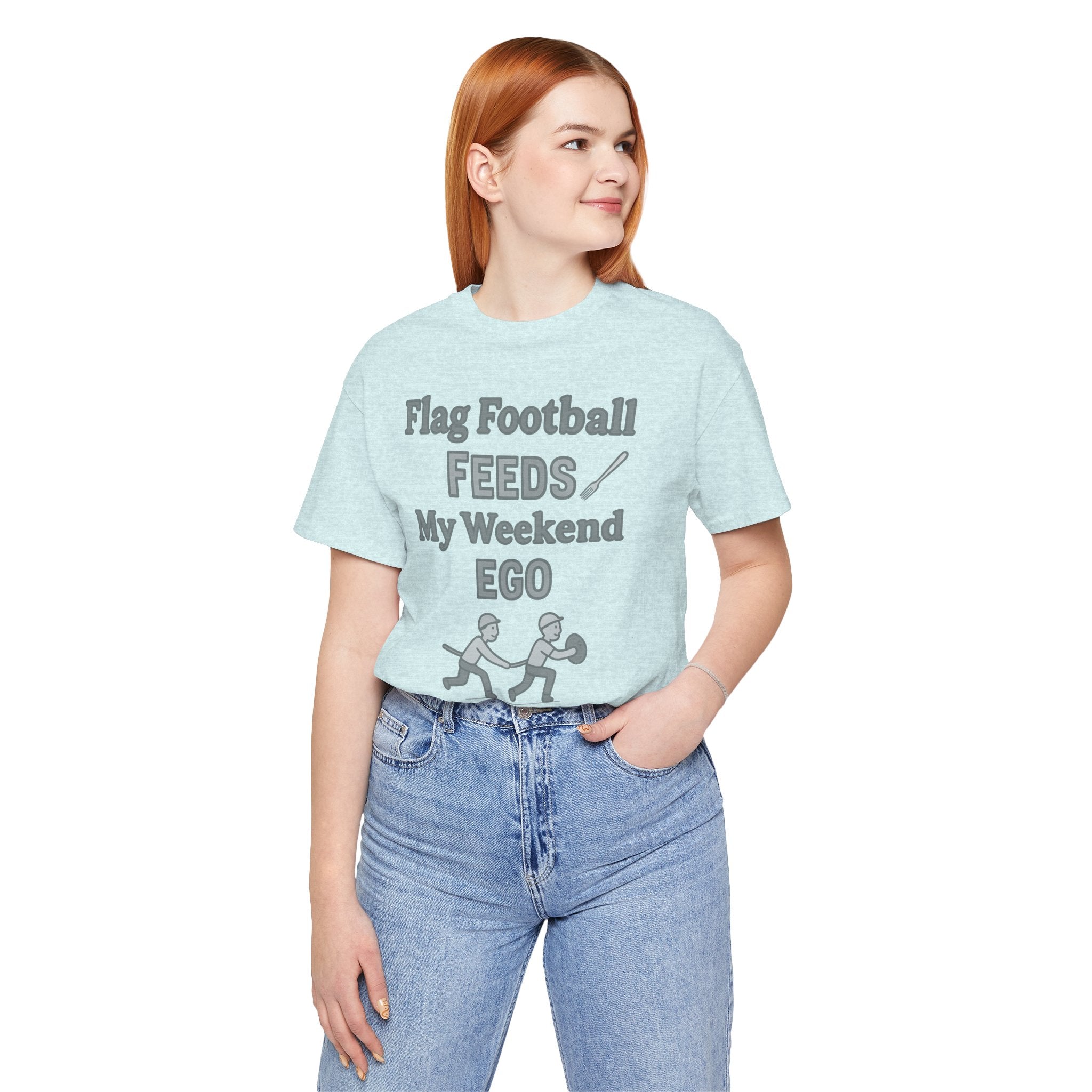 Flag Football Tee — "Flag Football Feeds My Weekend Ego" Casual Sports Shirt