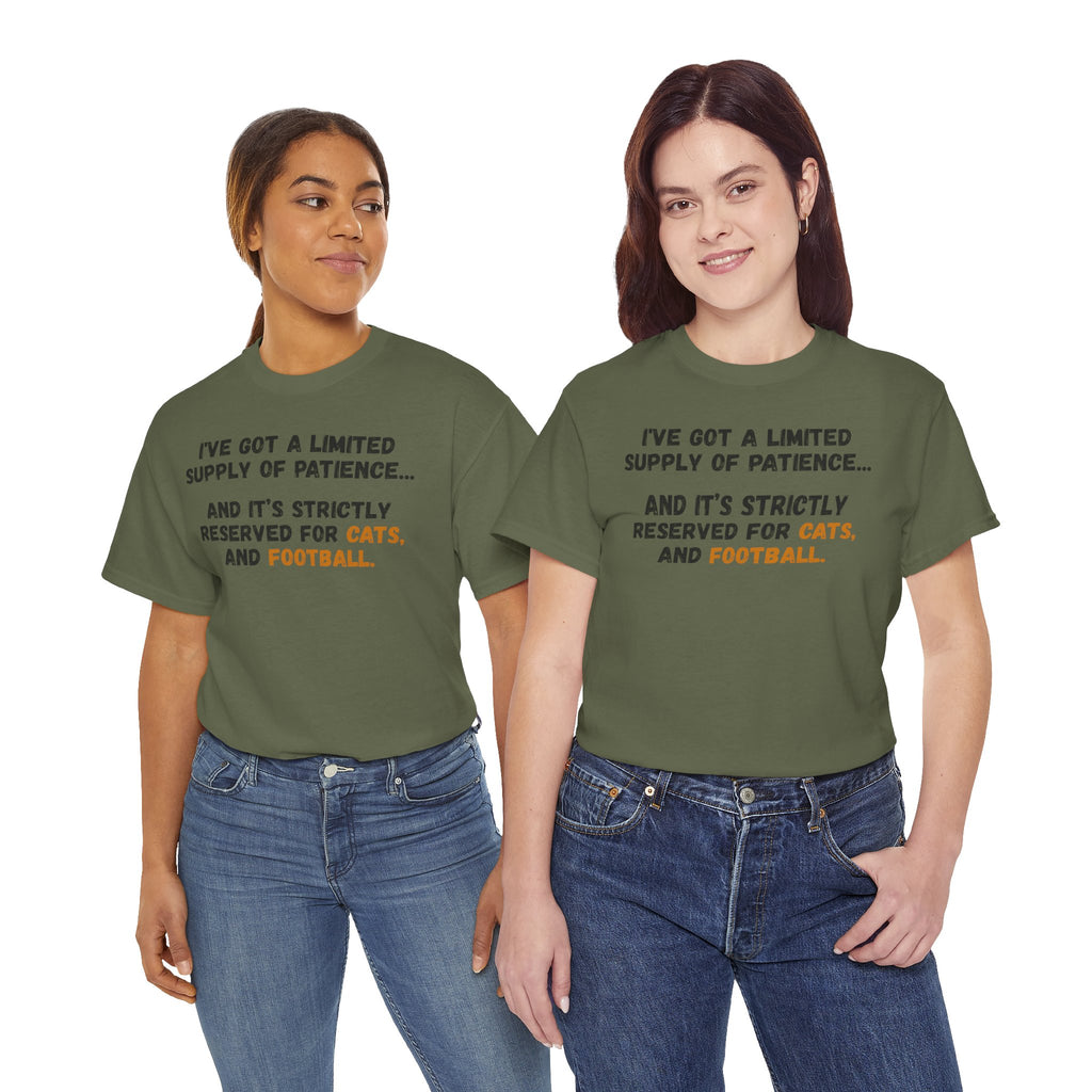 Patience Reserved For Cats and Football T-Shirt