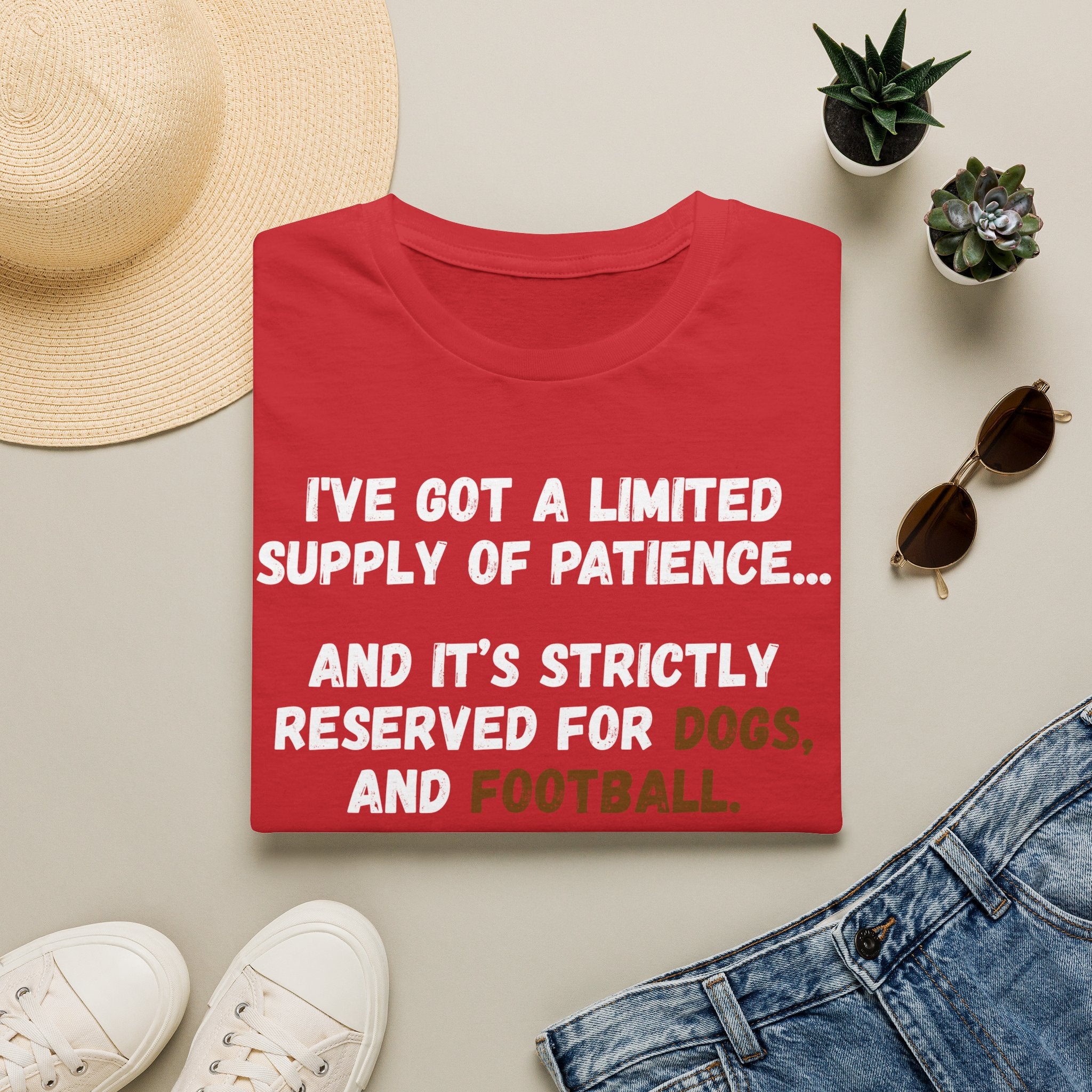 Funny 'Limited Supply of Patience' T-Shirt — Dogs & Football Lover Tee