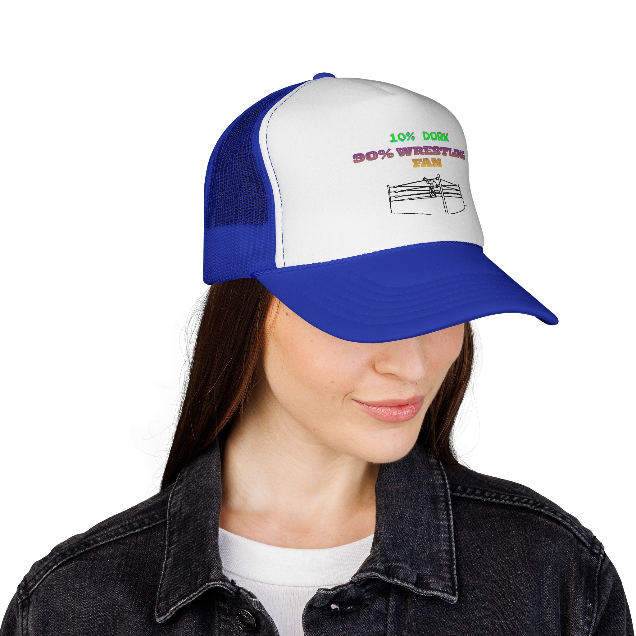 Wrestling Trucker Cap — “10% Dork 90% Wrestling Fan” Mesh Hat