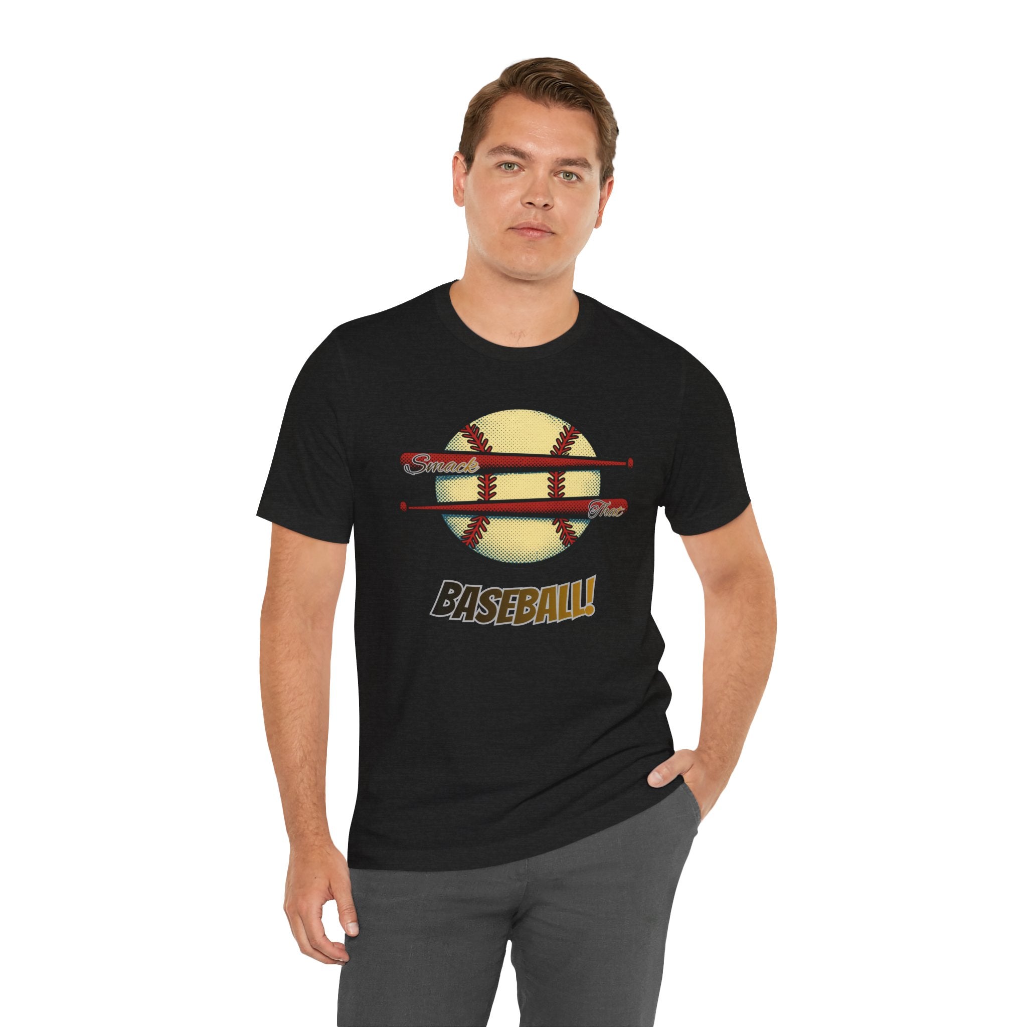Smack That Baseball Retro Baseball Tee — Bats Graphic Shirt