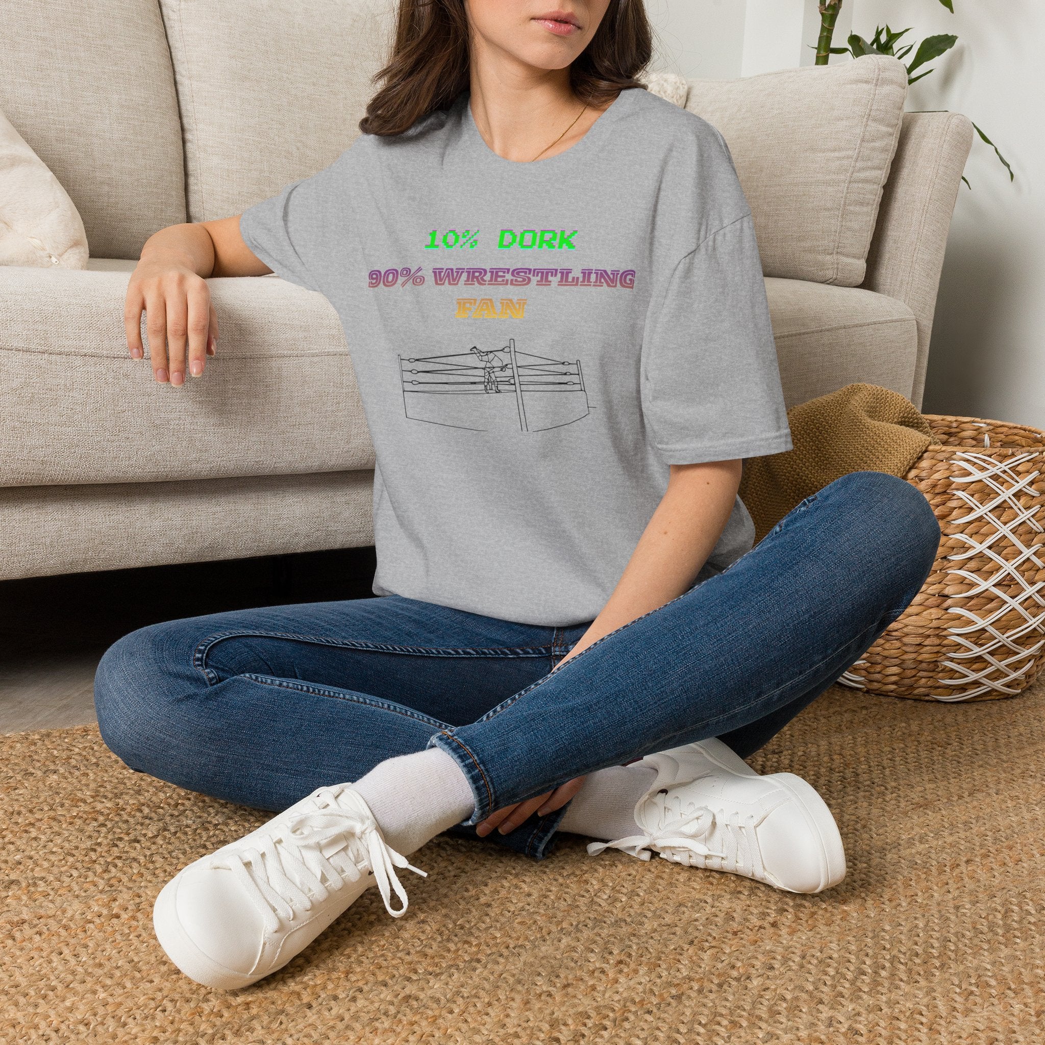 Wrestling Fan T-Shirt — "10% Dork 90% Wrestling Fan" Retro Ring Design