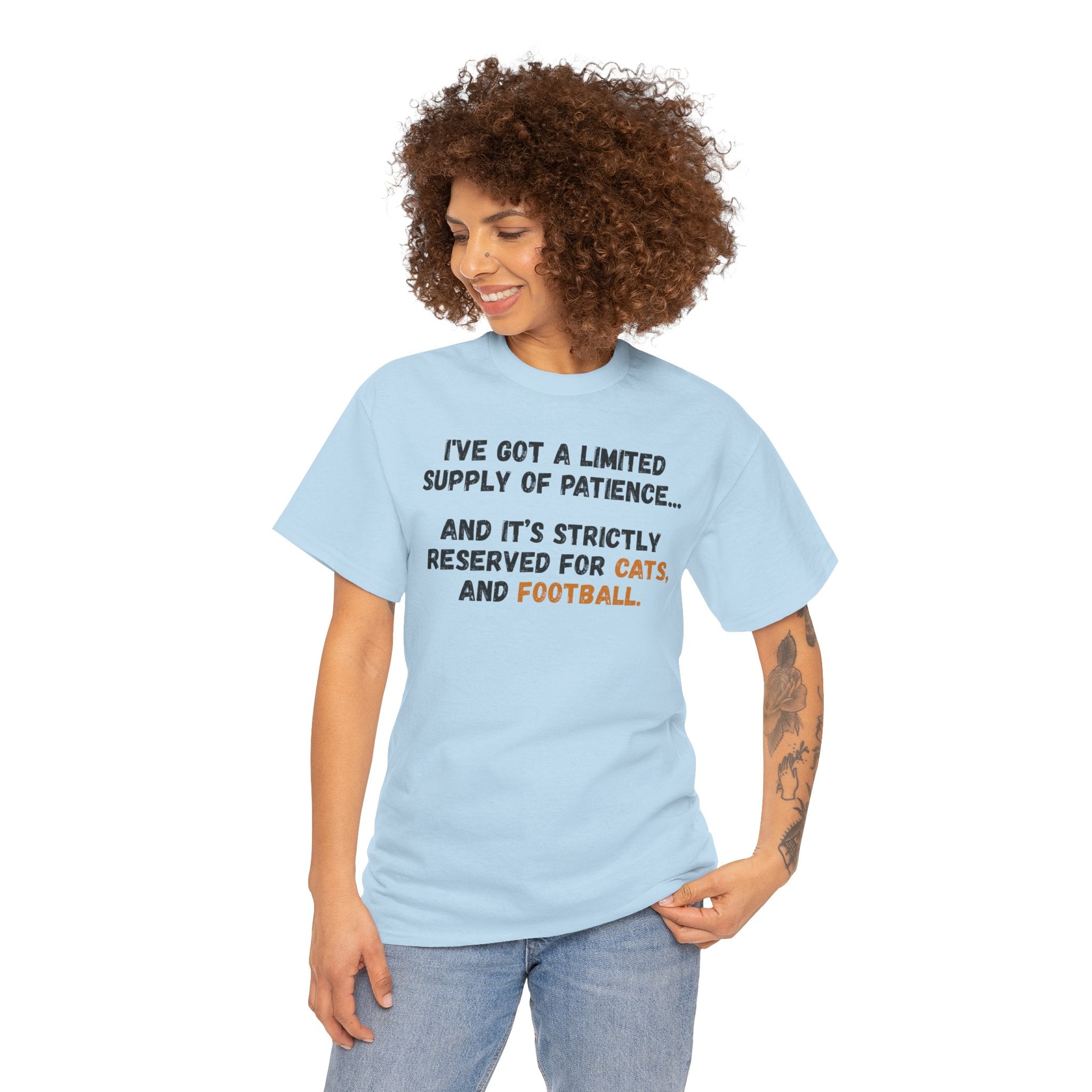 Patience Reserved For Cats and Football T-Shirt