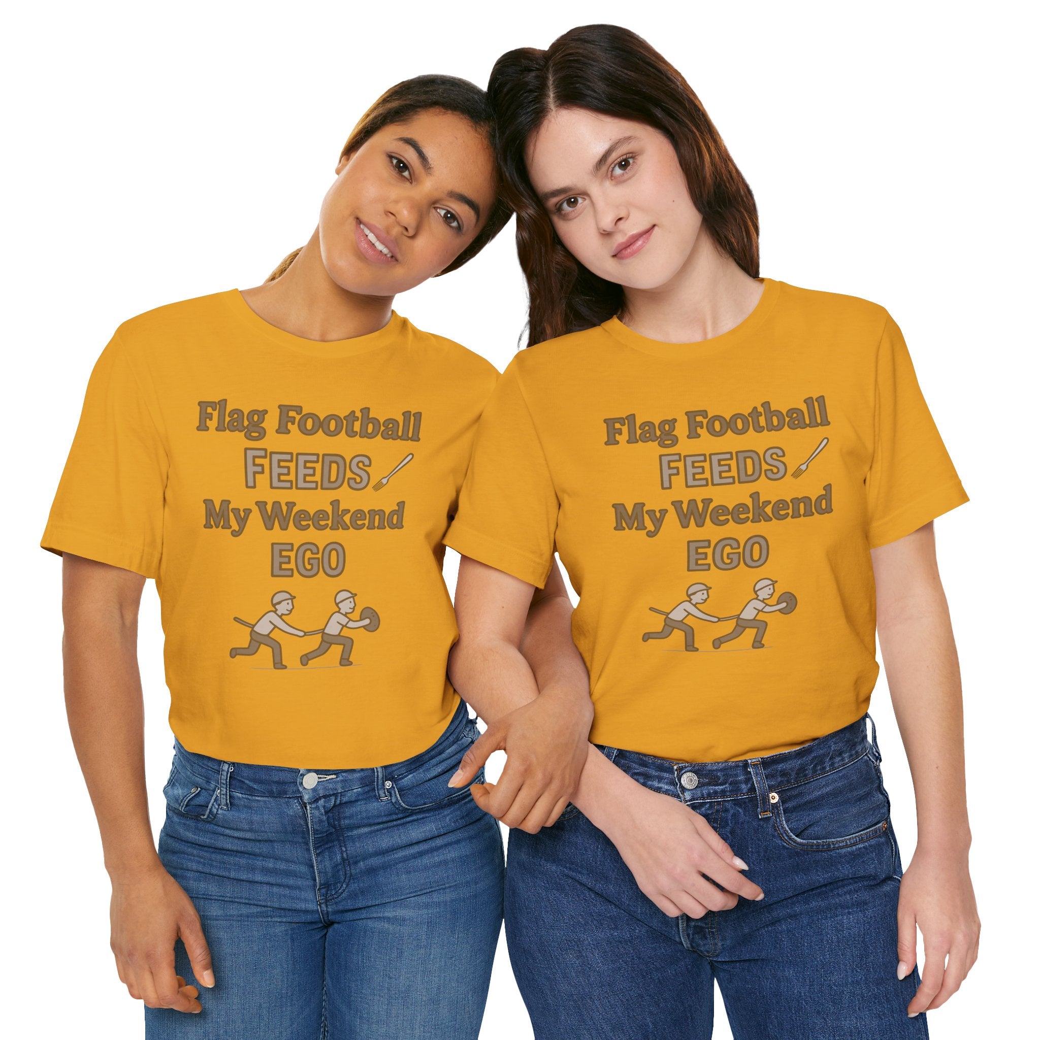 Flag Football Tee — "Flag Football Feeds My Weekend Ego" Casual Sports Shirt