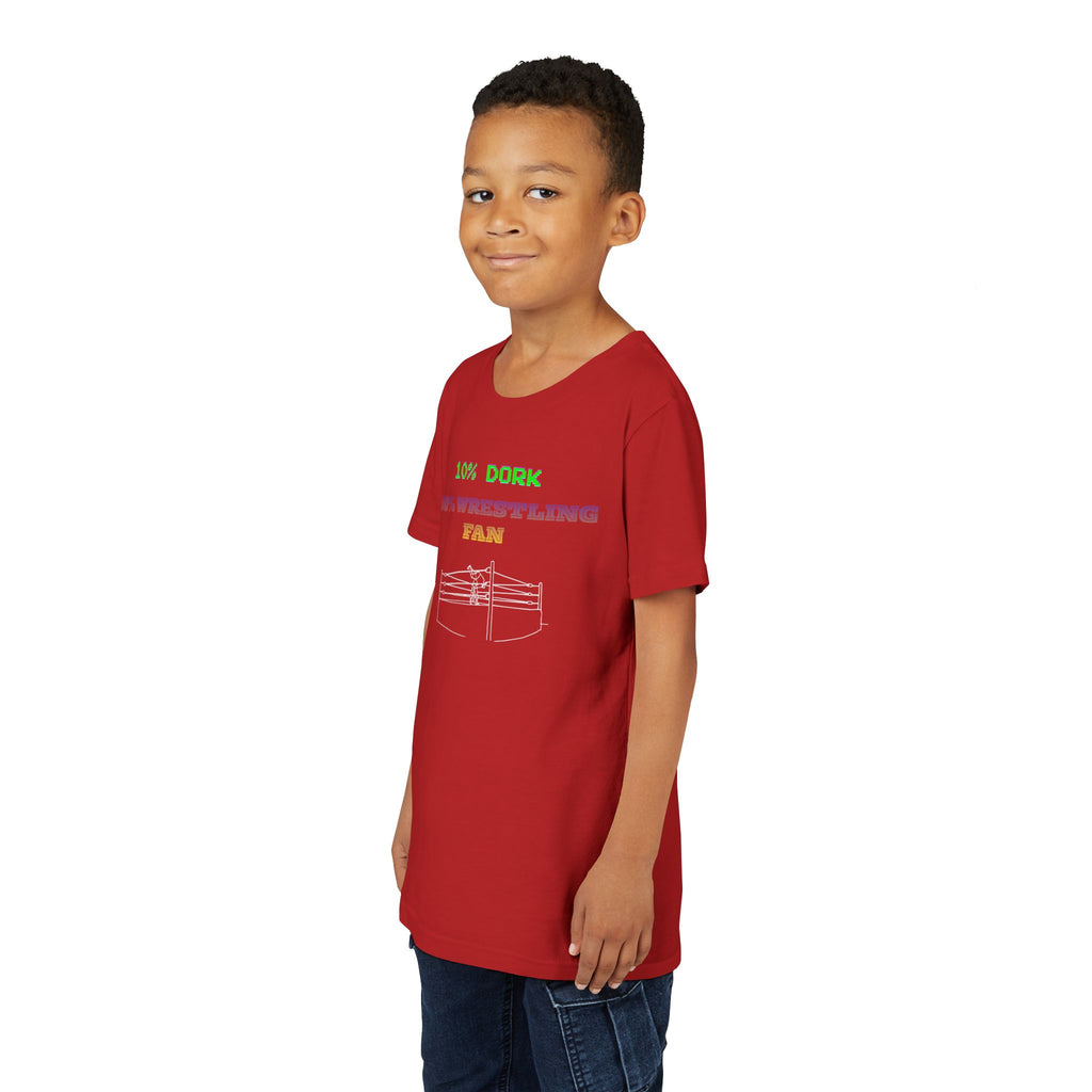 Youth Wrestling Tee - "10% Dork 90% Wrestling Fan" Kids Short Sleeve Shirt