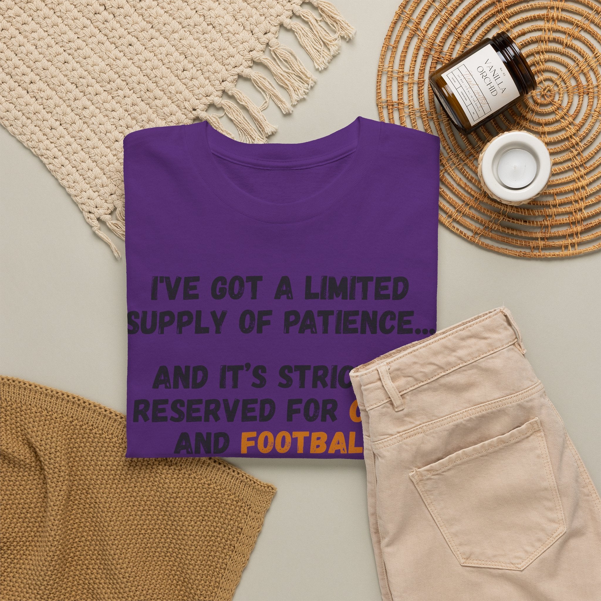 Patience Reserved For Cats and Football T-Shirt